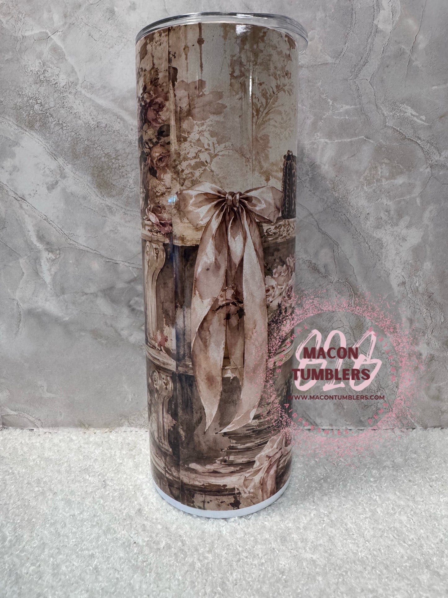 20 oz Vintage Floral & Leopard Fashion Skinny Tumbler