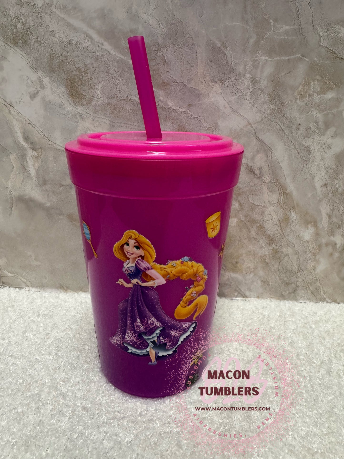 Princess Purple Color-Changing Kids Tumbler with Straw