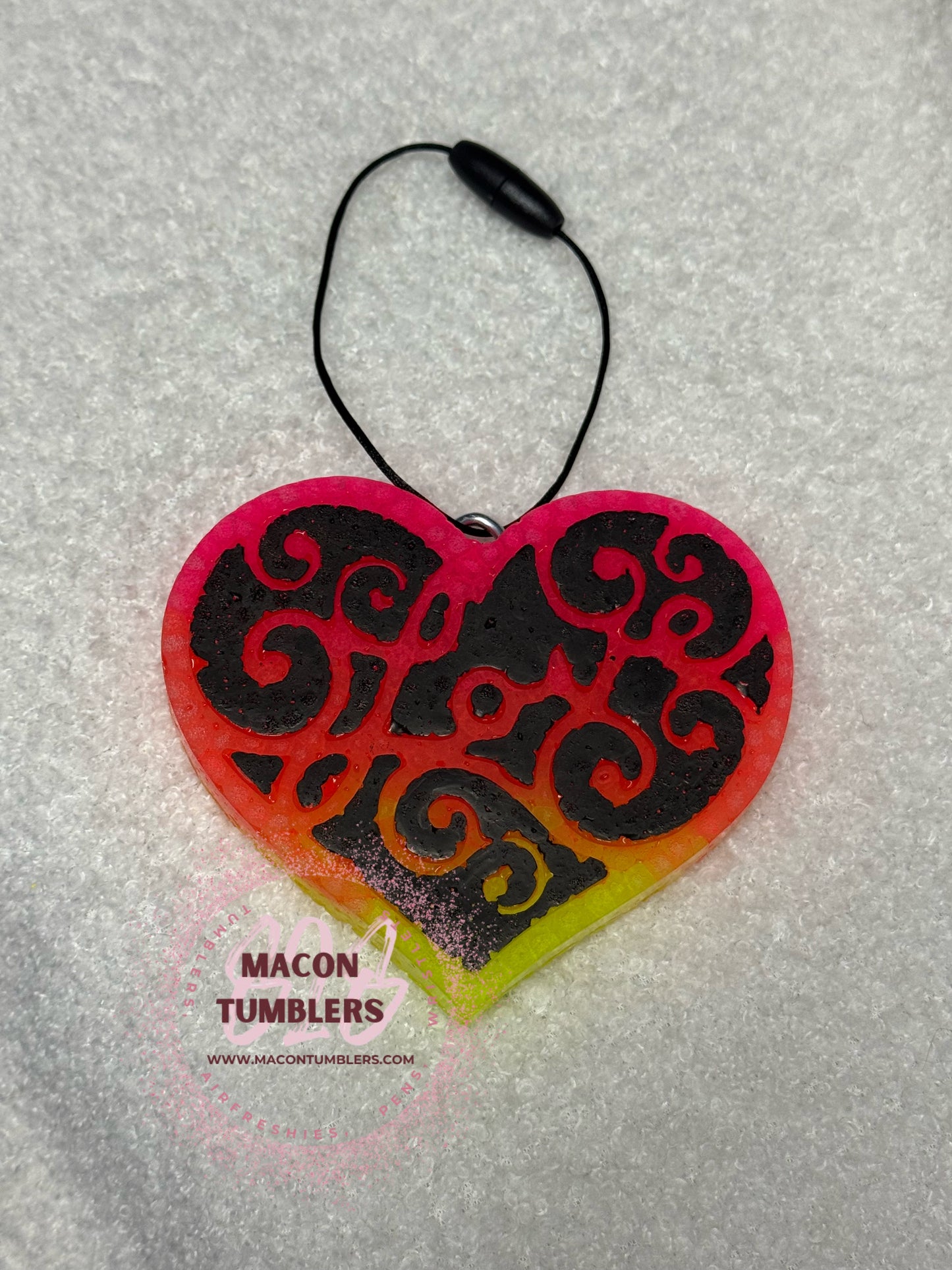 Swirl Pattern Heart Freshie (GREEN APPLE JOLLY RANCHER)