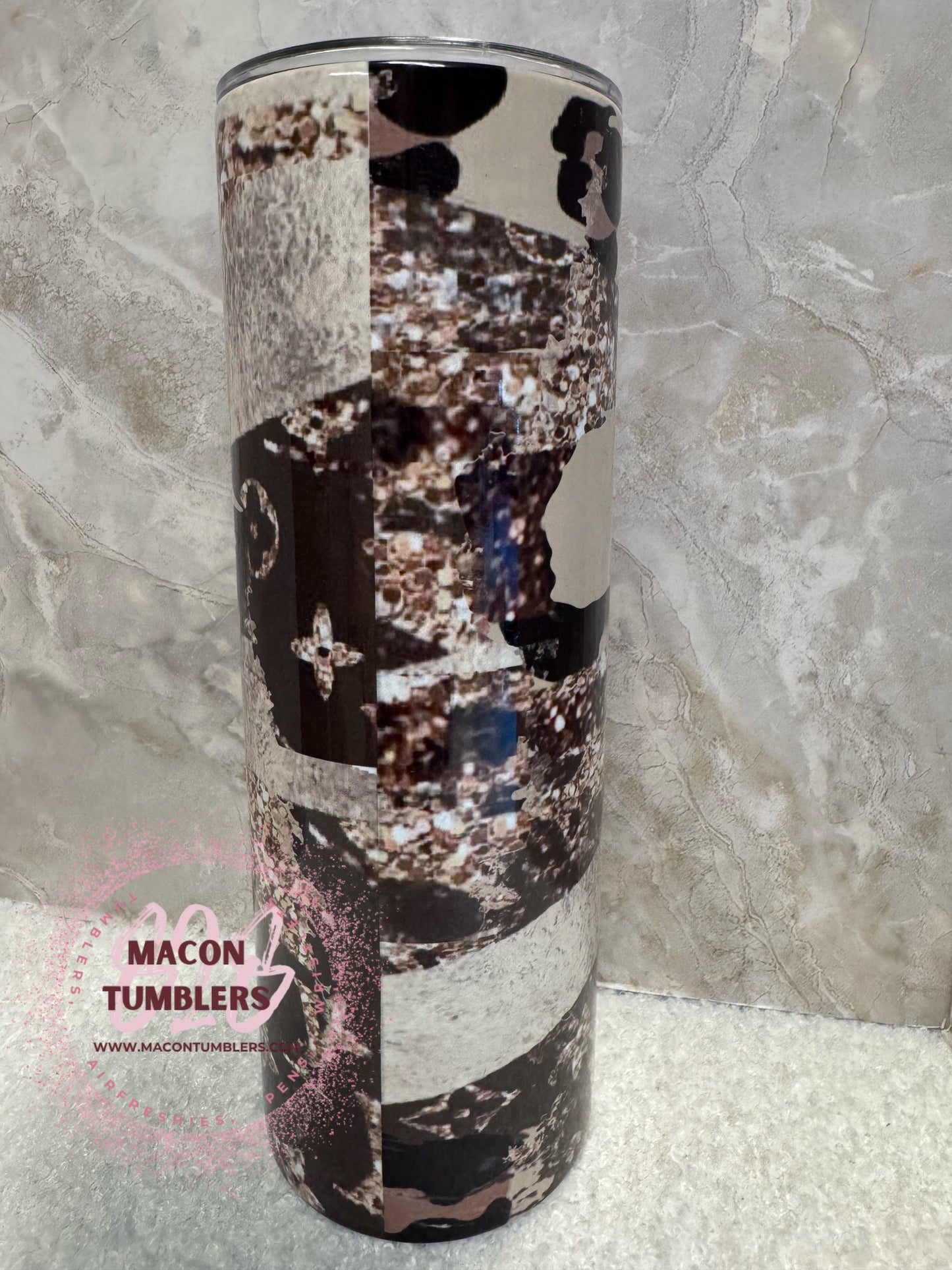 Faith Leopard Print Cross Tumbler – 20oz Skinny Sublimation Tumbler