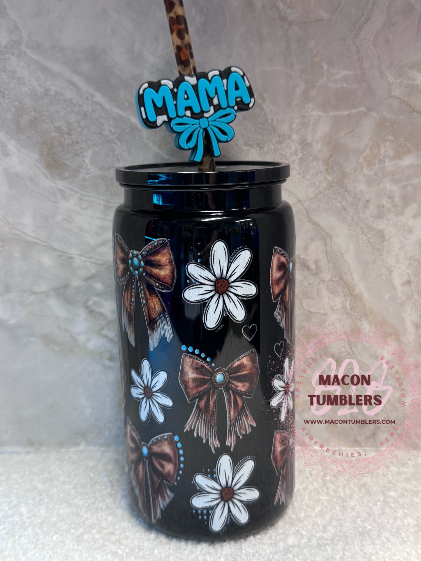 Western Mama 16 oz Acrylic Can Cup with Mama Straw Charm