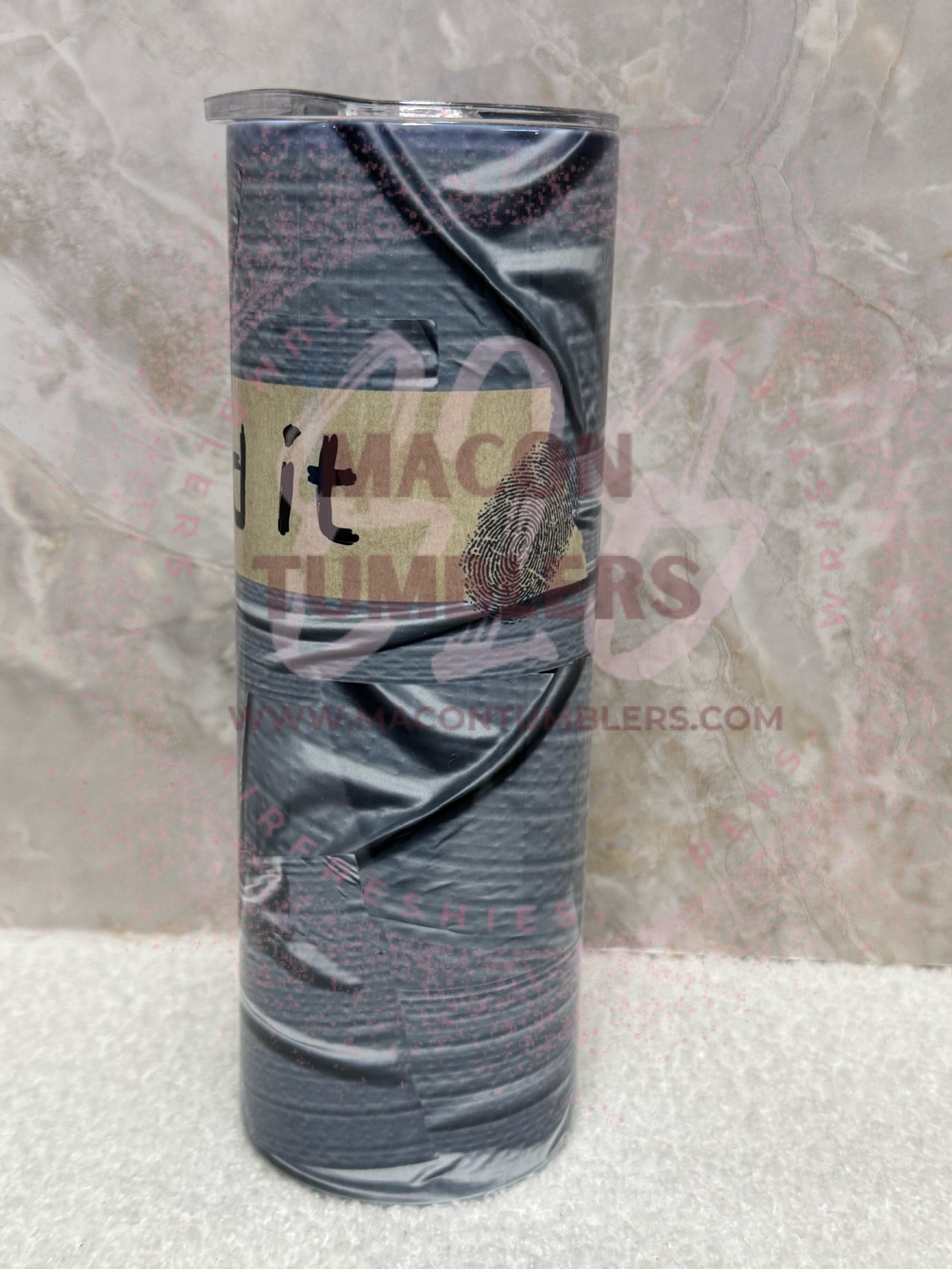 “Fixed It” Duct Tape 20 oz Sublimation Tumbler | Funny Repair Humor Cup
