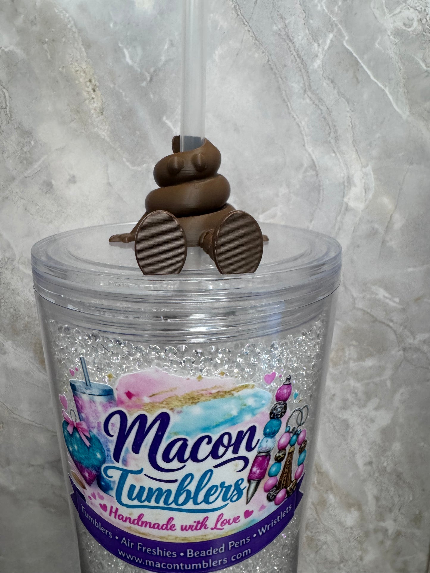 Poop Straw Charm – Funny 3D Printed Tumbler Accessory