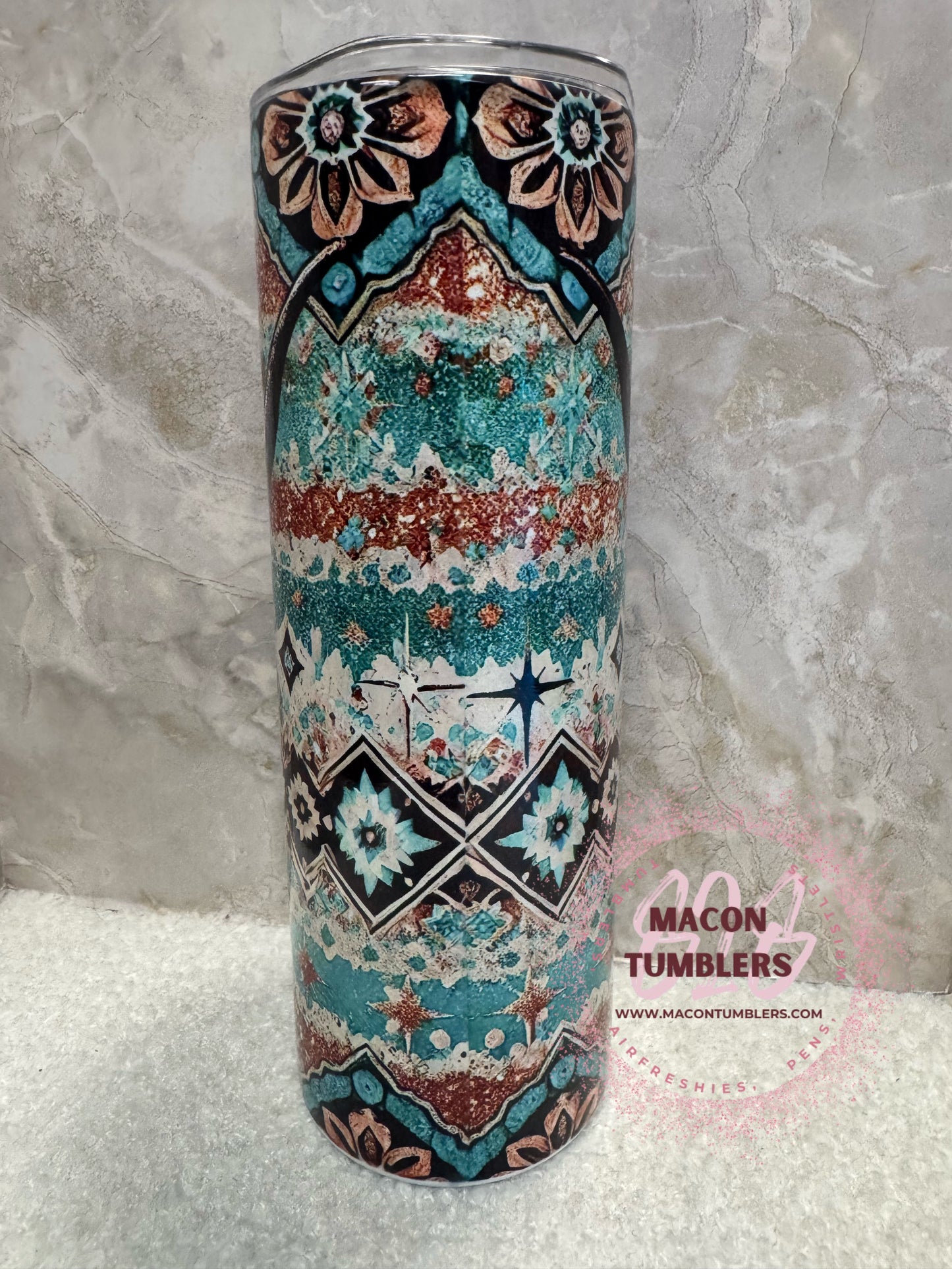 Western Boho Cow Skull Tumbler – 20oz Skinny Sublimation Tumbler