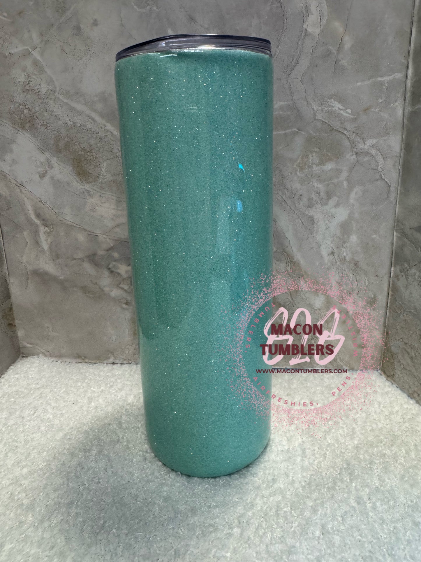 20oz Glitter Epoxy Tumbler – “Be Real Not Perfect” Leopard Accent Cup