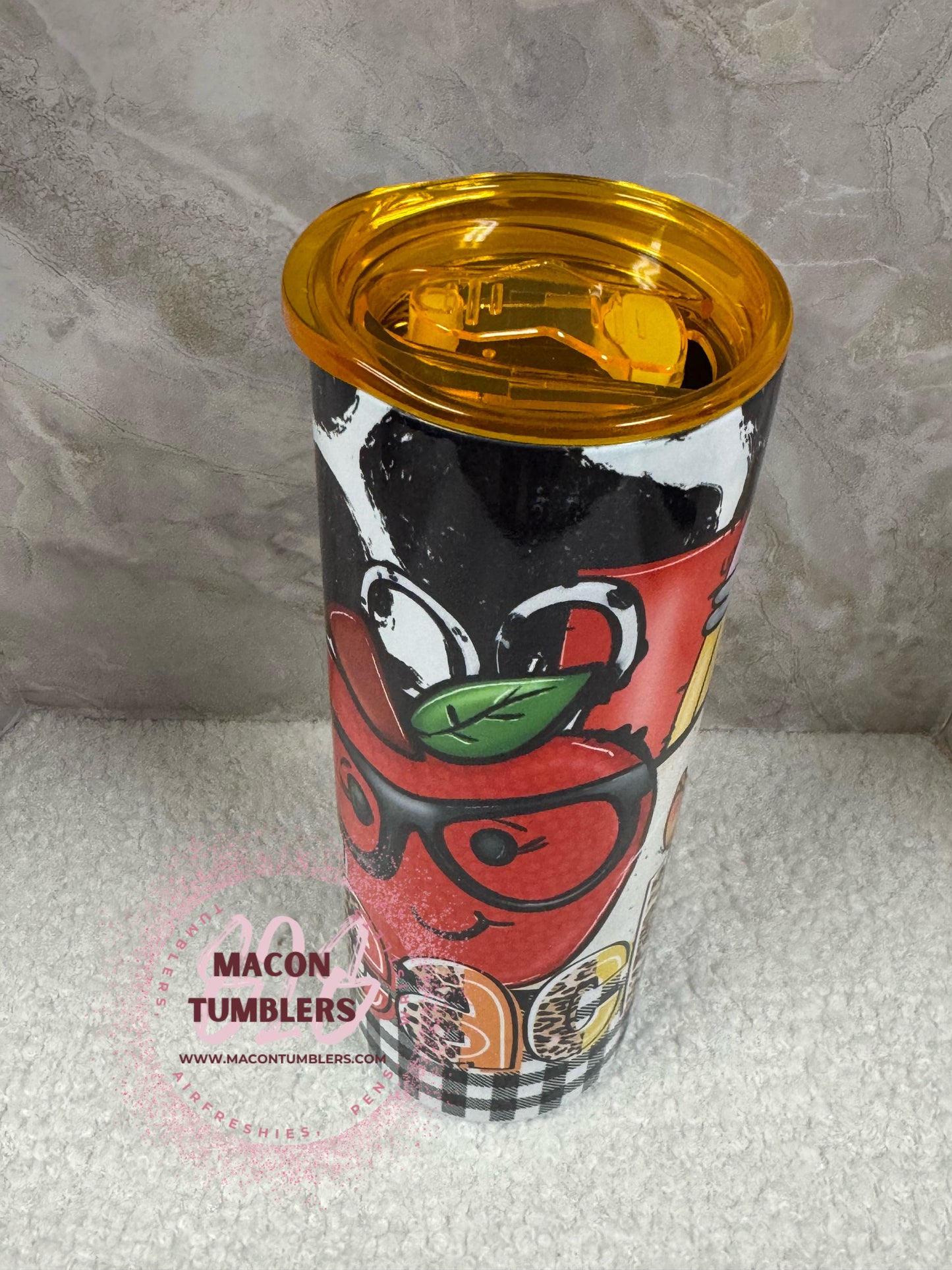 Teacher Apple Tumbler – 20oz Skinny Sublimation Tumbler