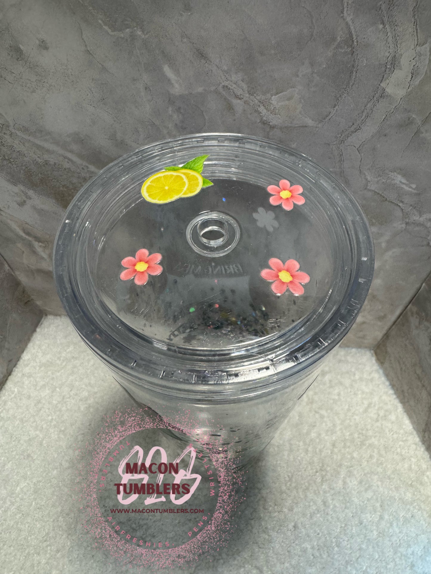 24oz Tapered Plastic Snowglobe Sprite-Inspired Lava Cup β Glitter Swirl Tumbler with Lid