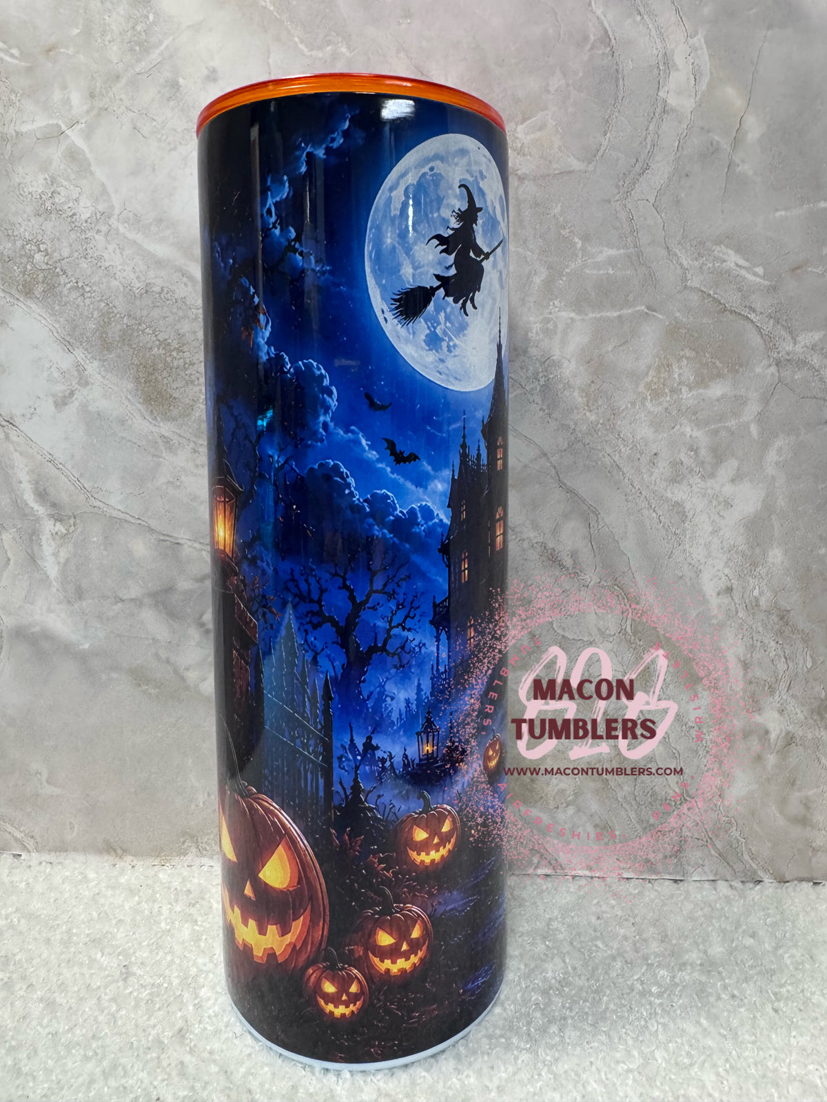 Haunted Halloween Mansion 20 oz Stainless Steel Tumbler