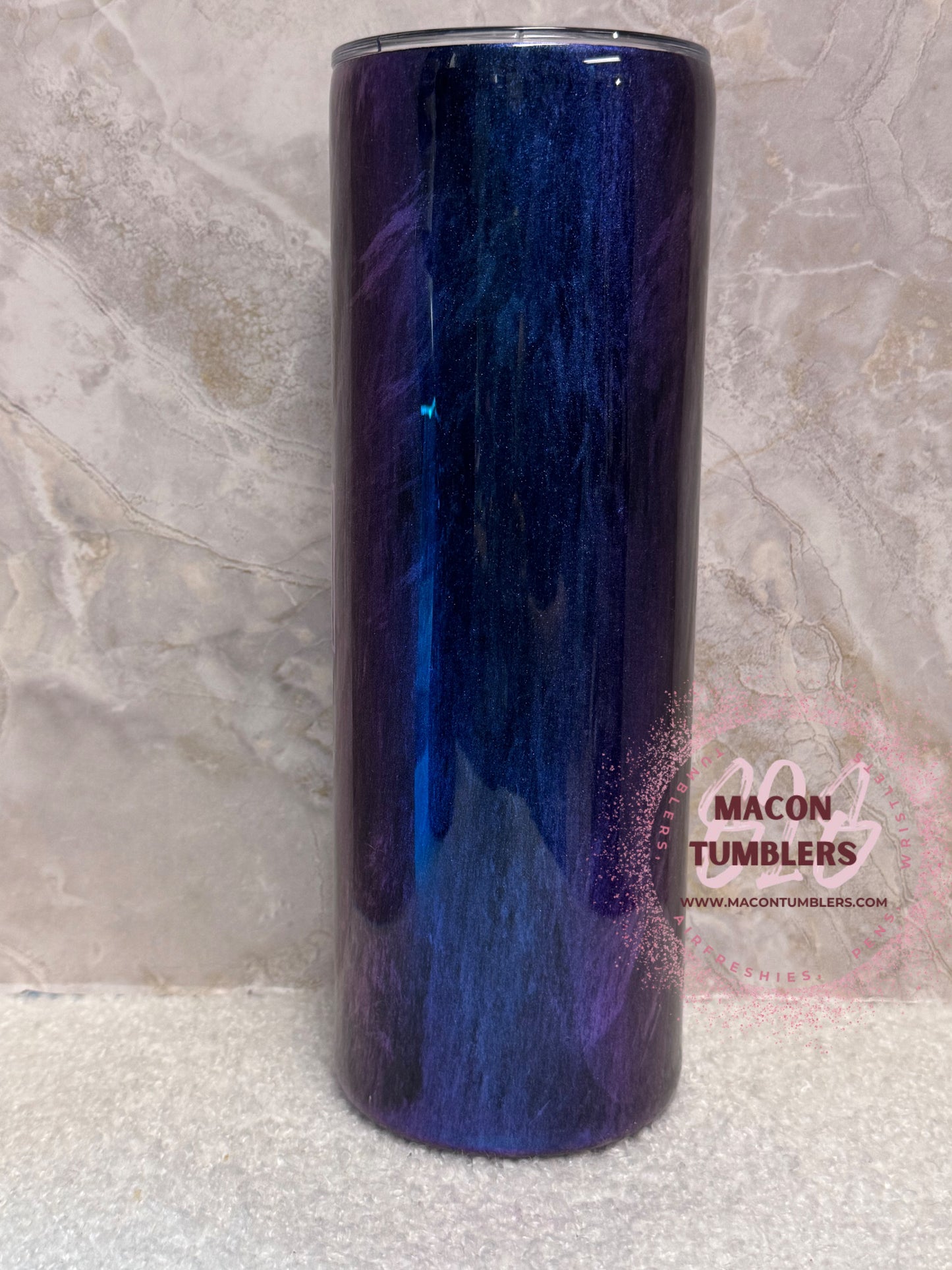 20 oz Purple & Black Motorcycle Inspired Tumbler – Custom Rider Design