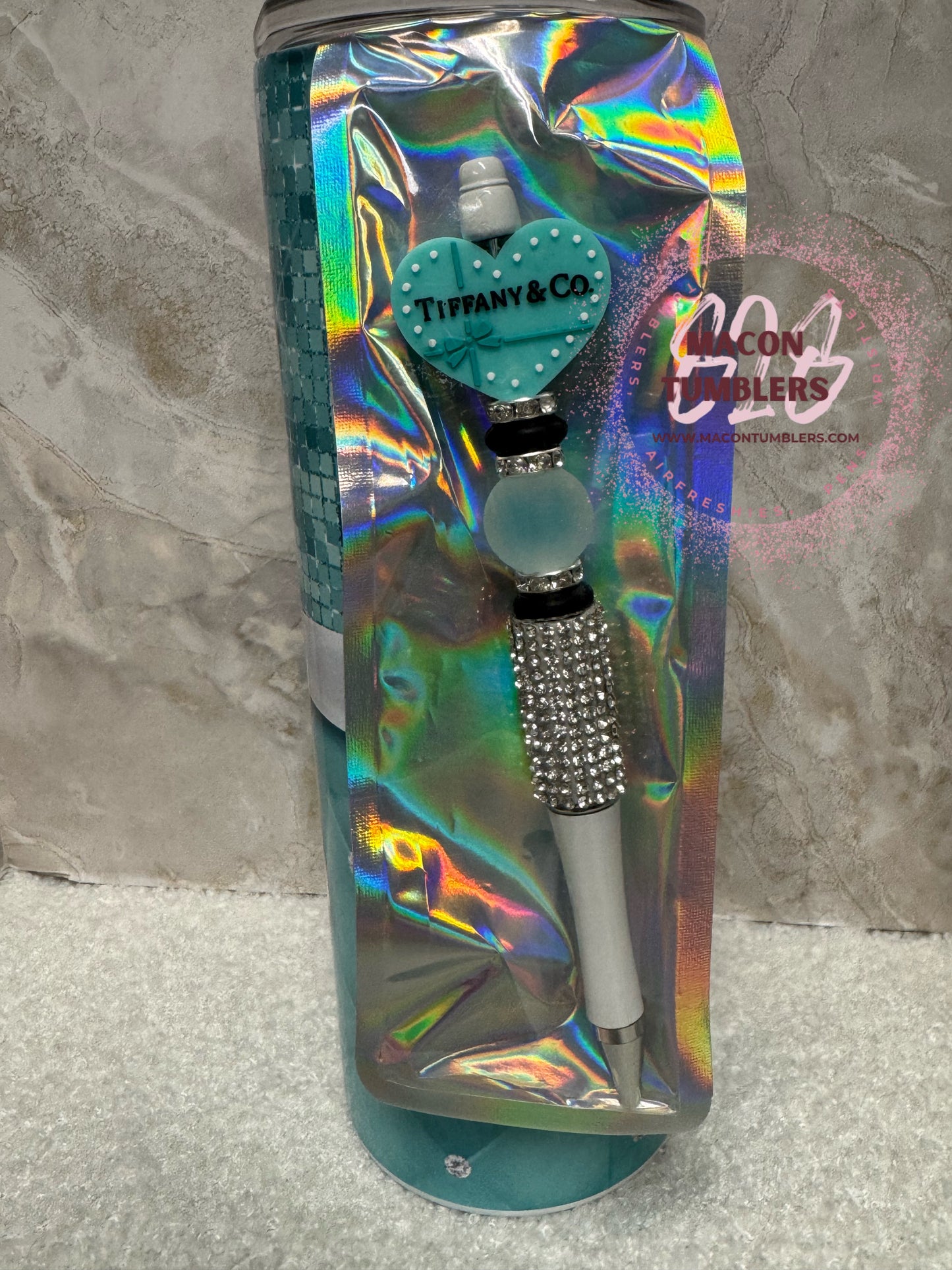 Luxury Tiffany-Inspired 20oz Tumbler Gift Set – Glam Rhinestone Pen Included