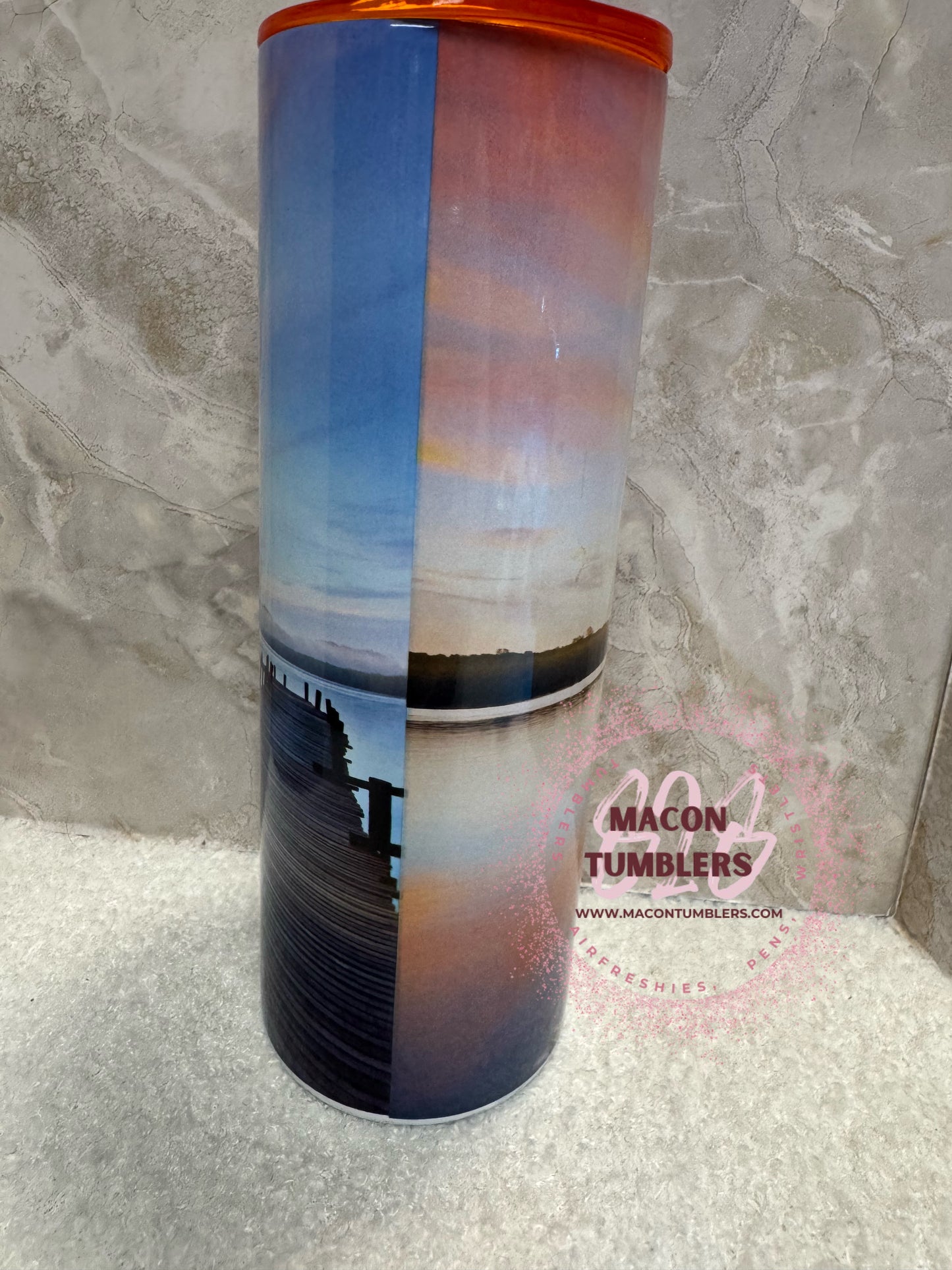 Lake Life Sunset Tumbler – 20oz Skinny Sublimation Tumbler