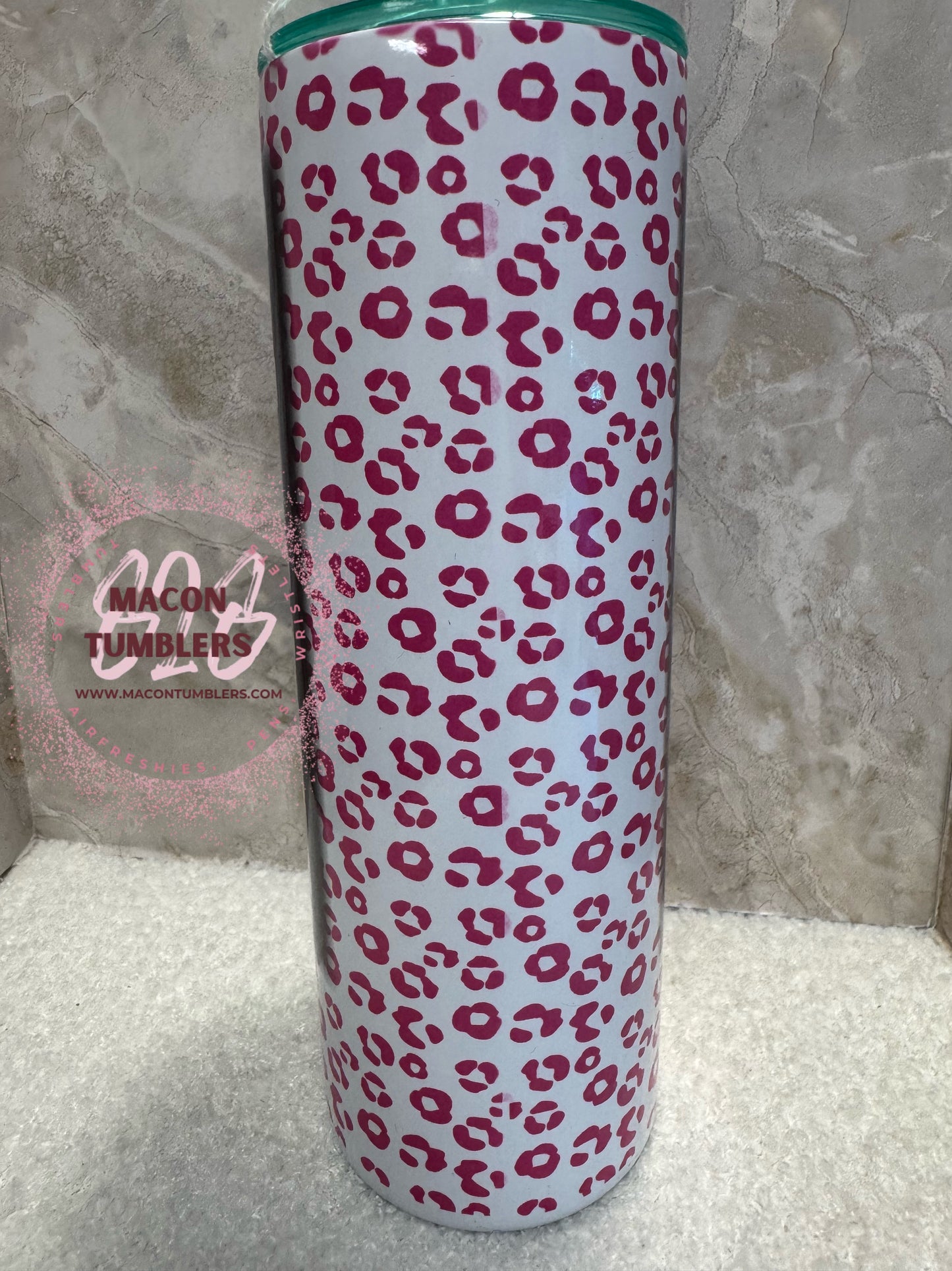 Lake Bum Pink Leopard Tumbler – 20oz Skinny Sublimation Tumbler