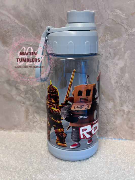 Gaming Character Acrylic Water Bottle – Screw On Top