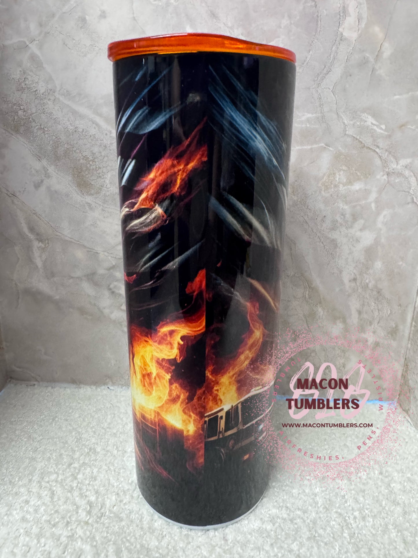 20 oz Firefighter American Flag Sublimation Tumbler – Firefighter Tribute Stainless Steel Tumbler