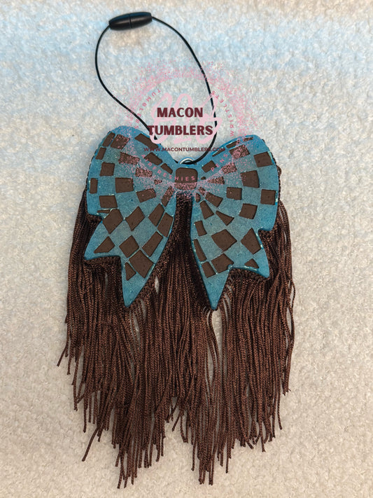 Checkered Bow Freshie (AQUA COWBOY)
