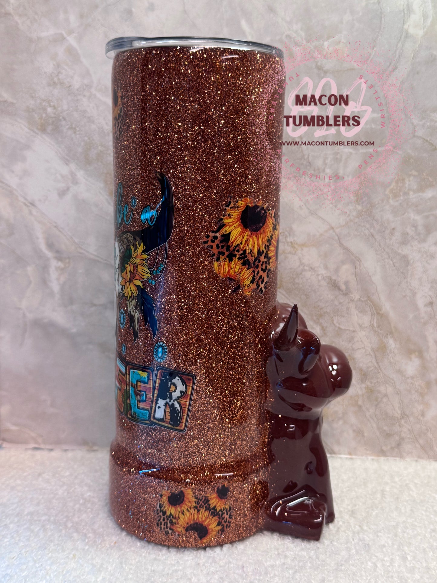 🐮 20 oz “Don’t Be A Salty Heifer” Glitter Tumbler with 3D Highland Cow Embellishment
