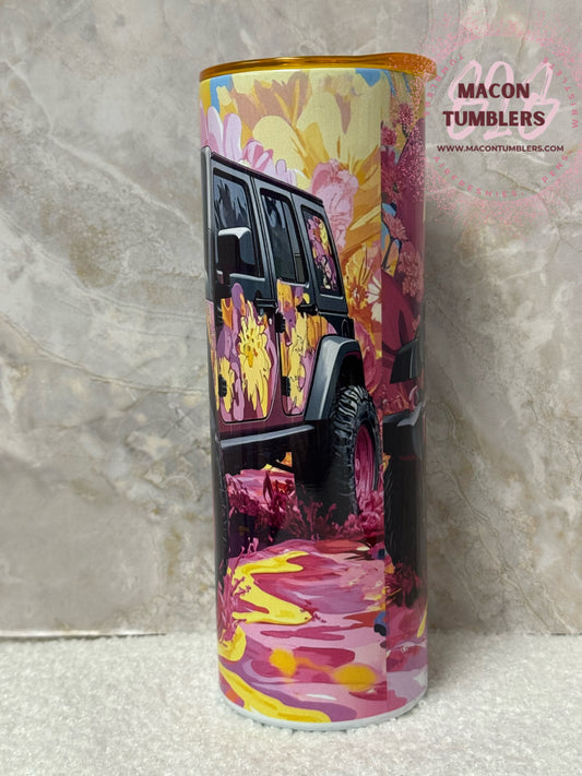 Jeep 20 oz Stainless Steel Tumbler w/Colored Lid