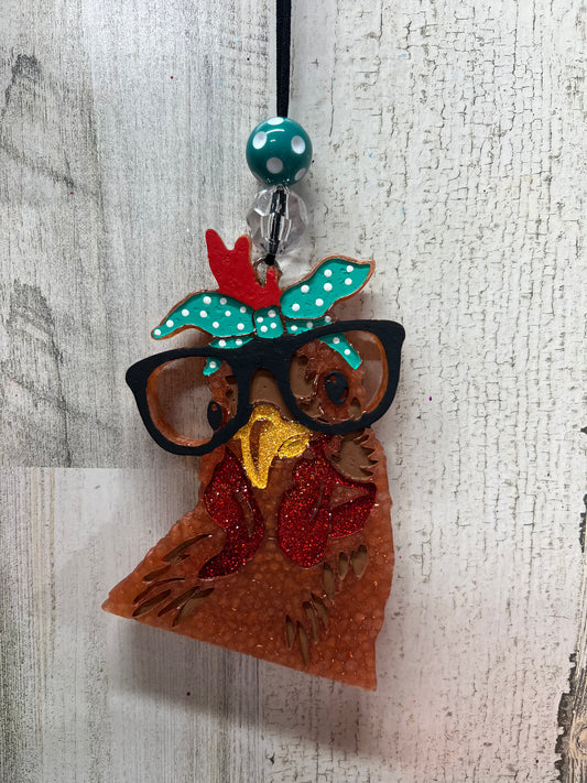 Chicken w/Glasses Custom Freshie
