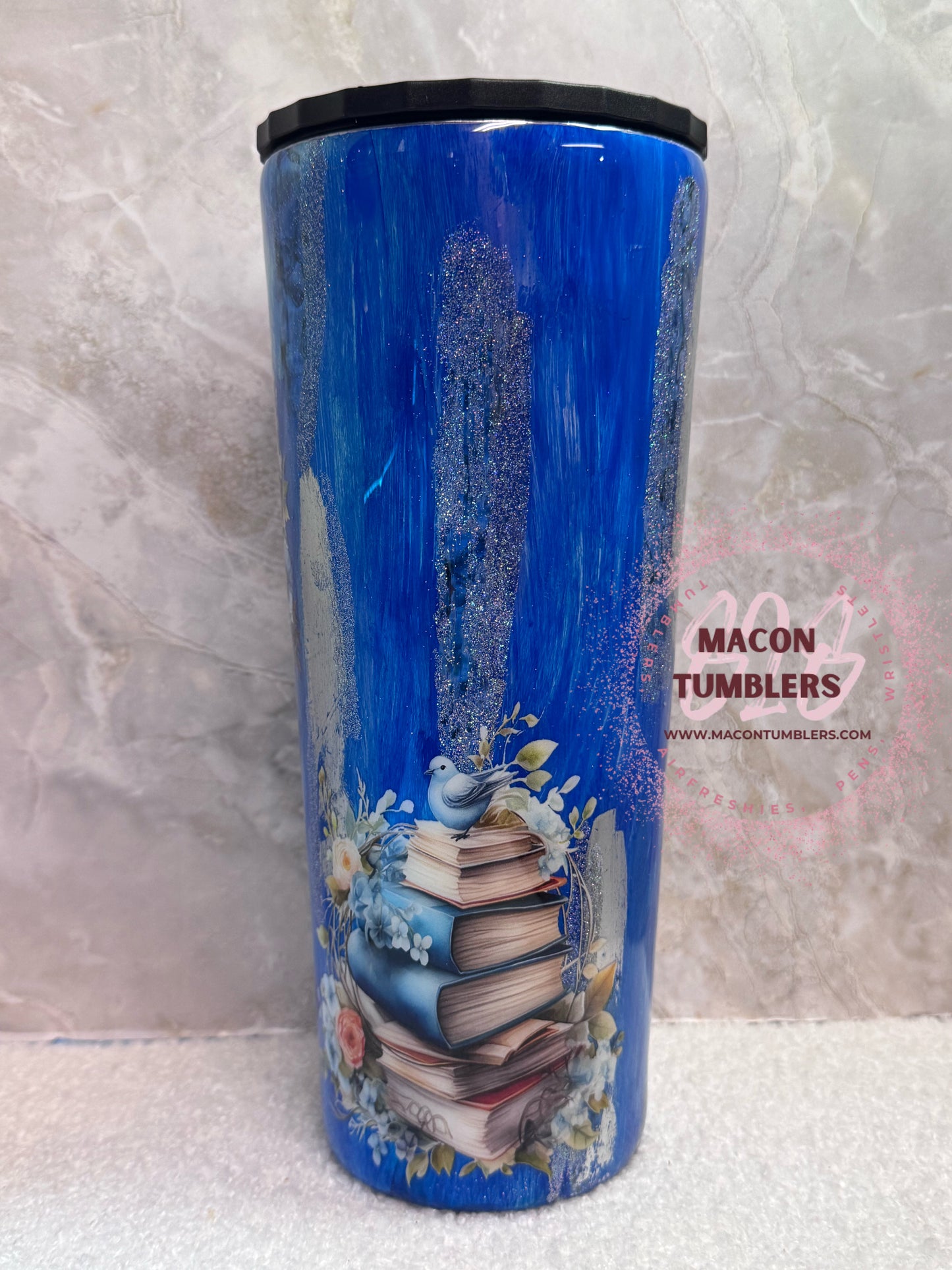 24oz “The Book Was Better” Blue Book Lover Tumbler – Handmade Stainless Steel Tumbler