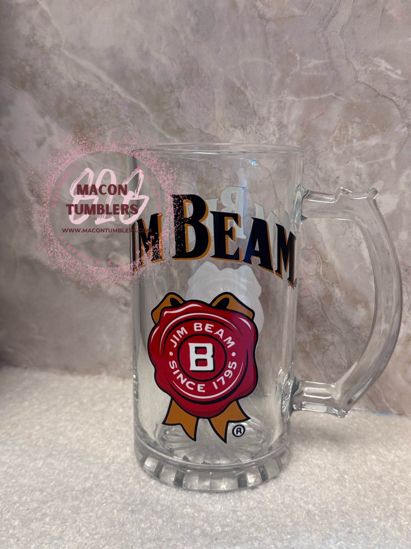 Jim Liquor Inspired Glass Beer Mug