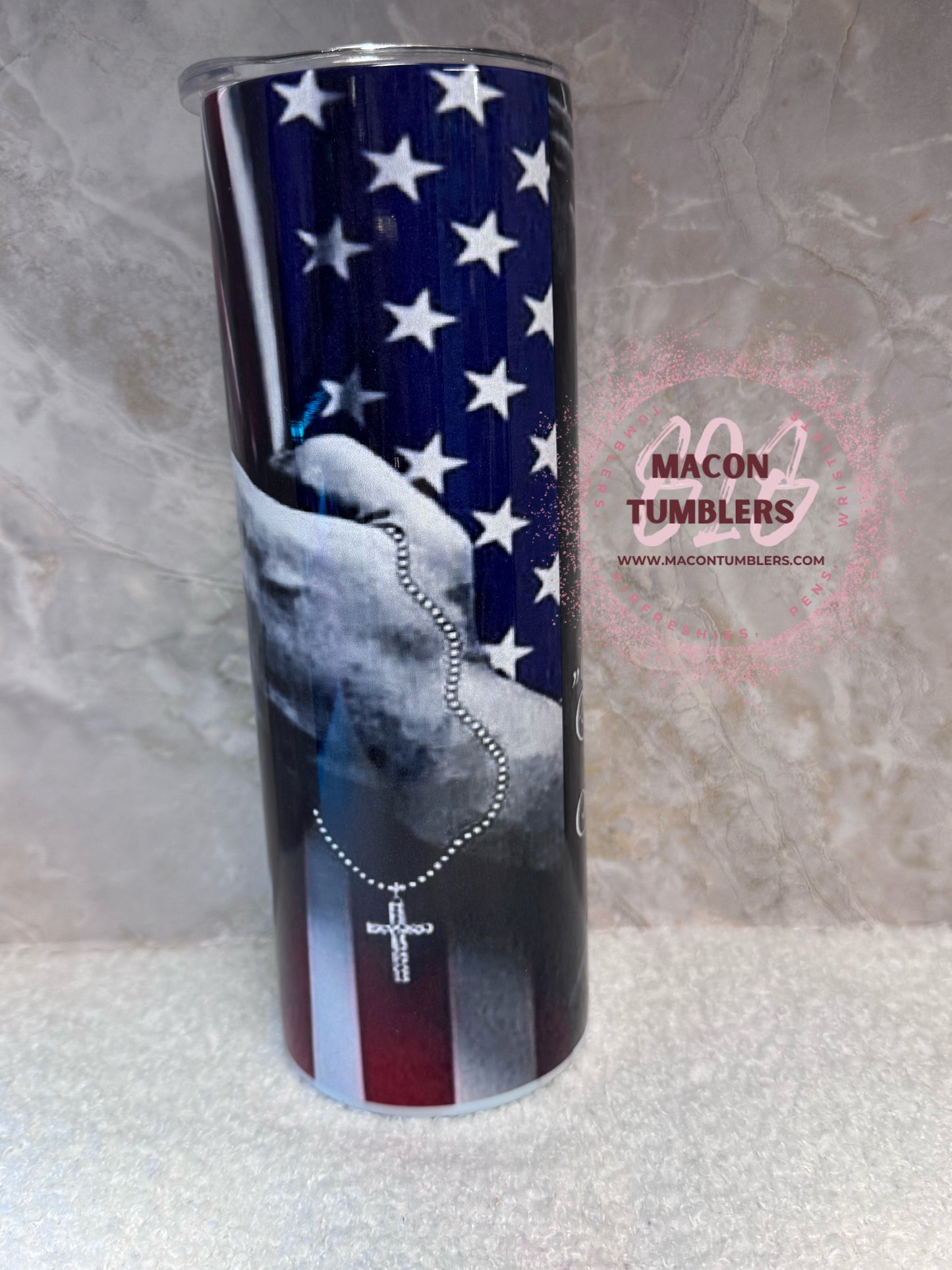 Faith Over Fear 20 oz Skinny Stainless Steel Sublimation Tumbler