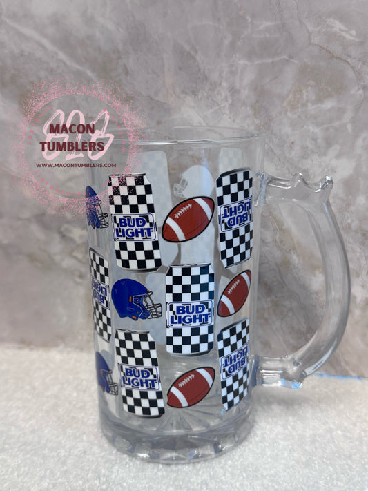 Game Day Checkerboard Glass Mug-Small