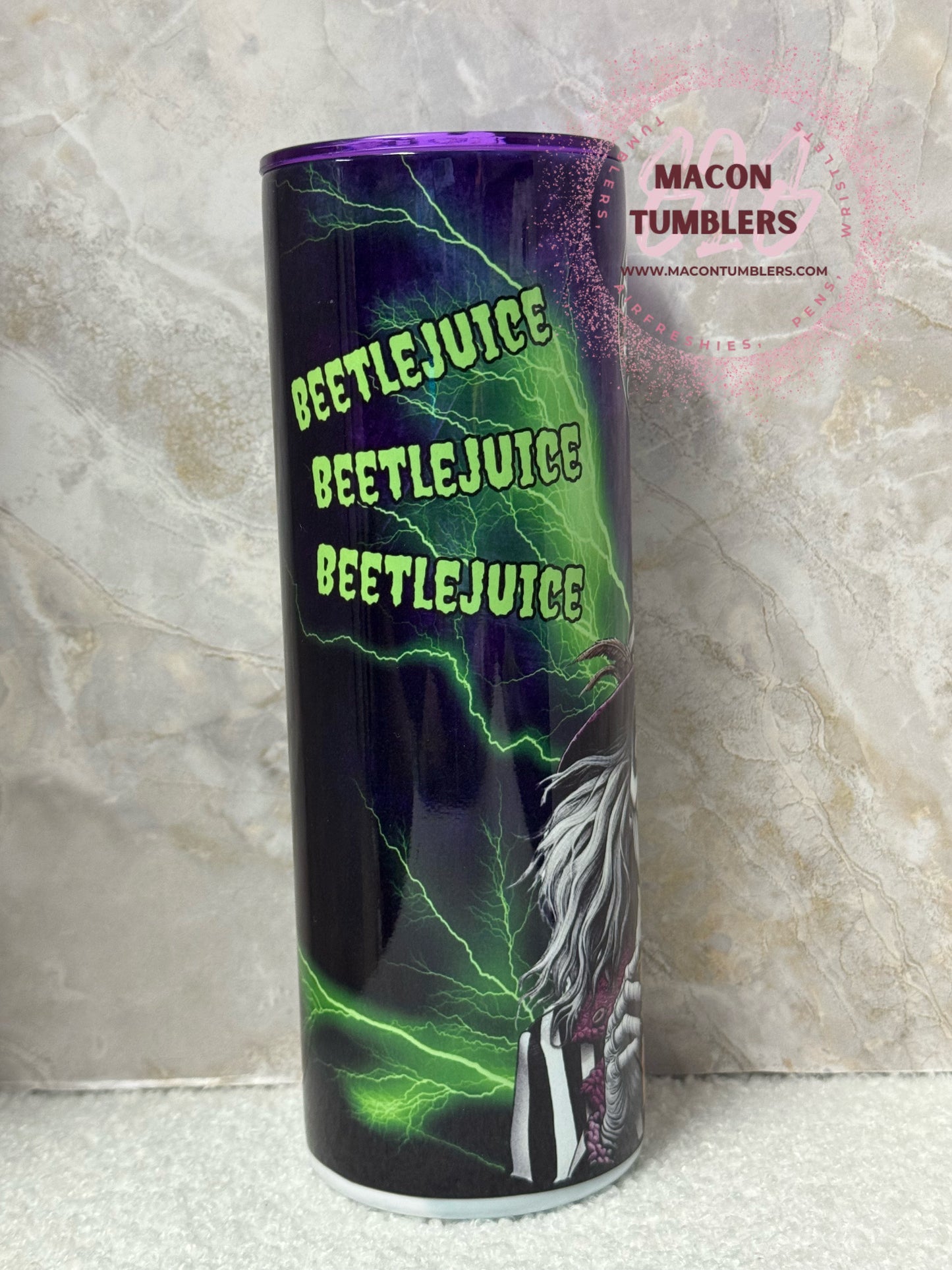 Beetle Brew 20oz Tumbler – Spooky Coffee Bar Check Design