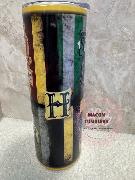 Wizard House Flags 20oz Sublimation Tumbler | Magic School Inspired Cup 🧙‍♂️