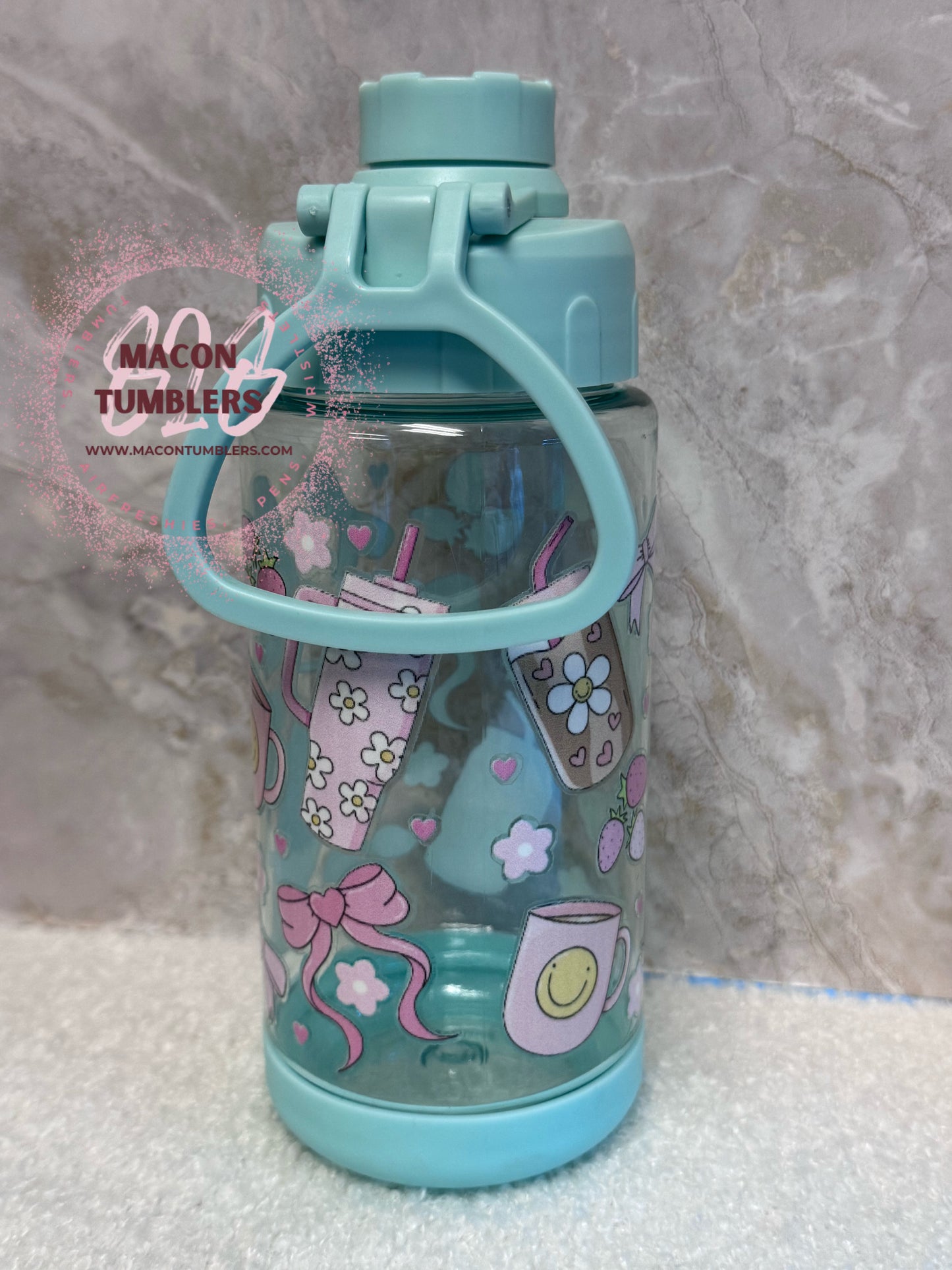 Coquette Summer Acrylic Water Bottle – Screw On Top