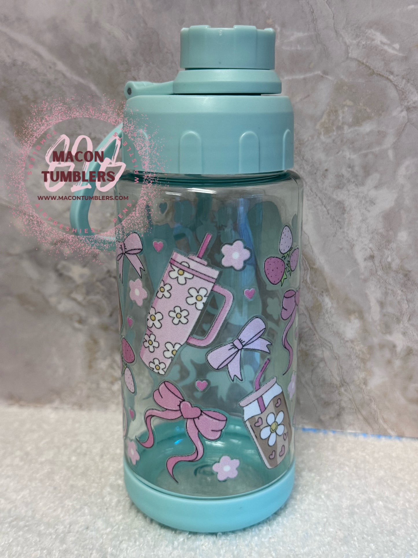 Coquette Summer Acrylic Water Bottle – Screw On Top