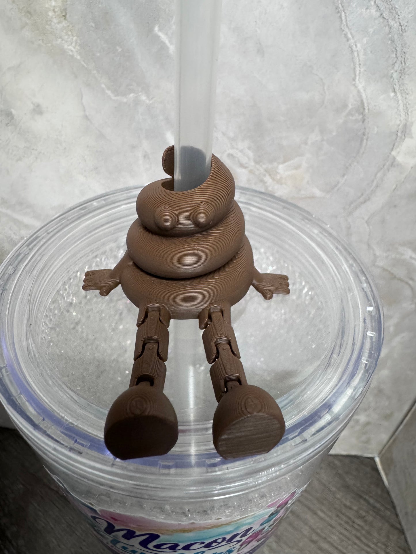 Poop Straw Charm – Funny 3D Printed Tumbler Accessory