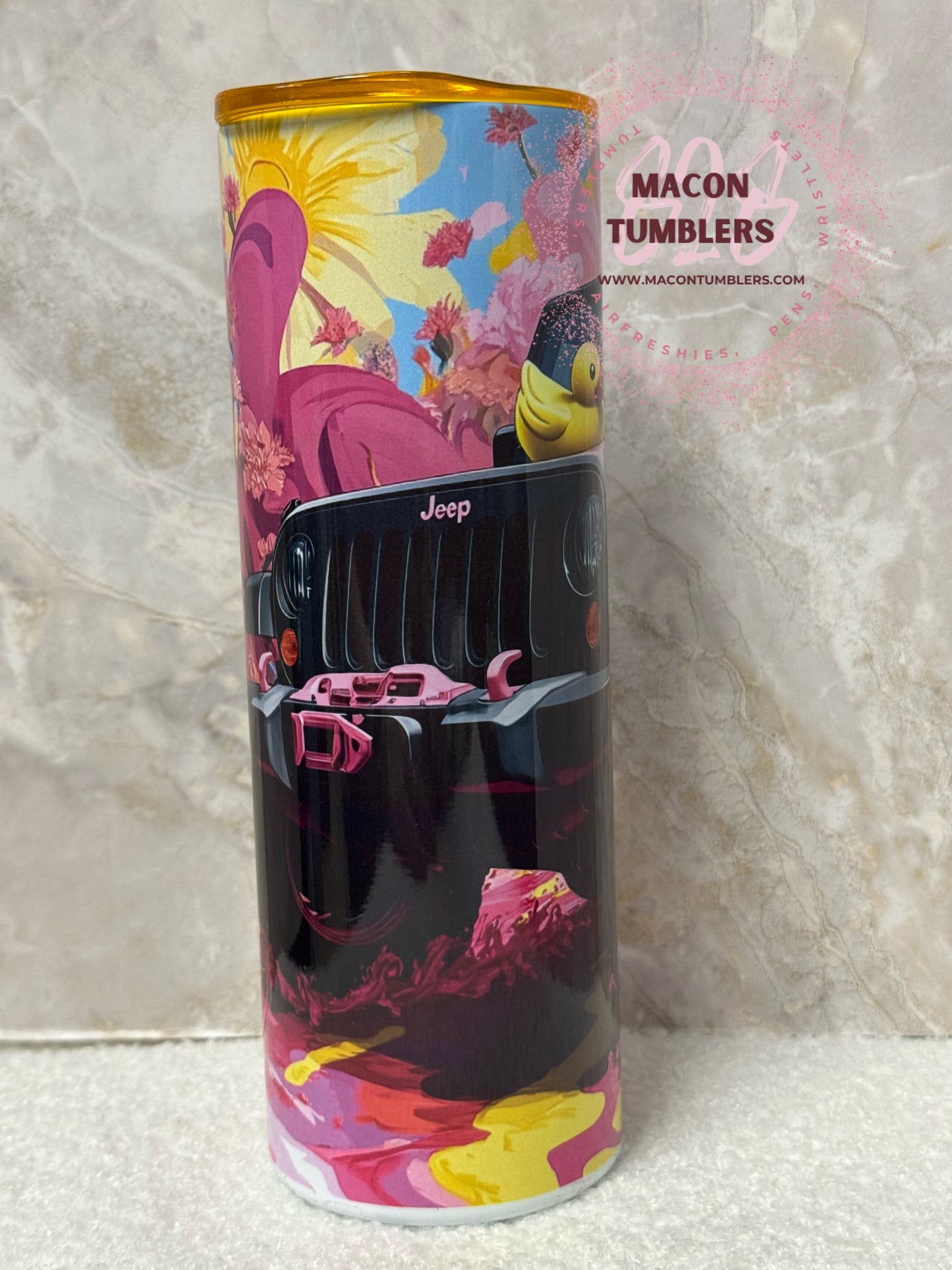 Jeep 20 oz Stainless Steel Tumbler w/Colored Lid