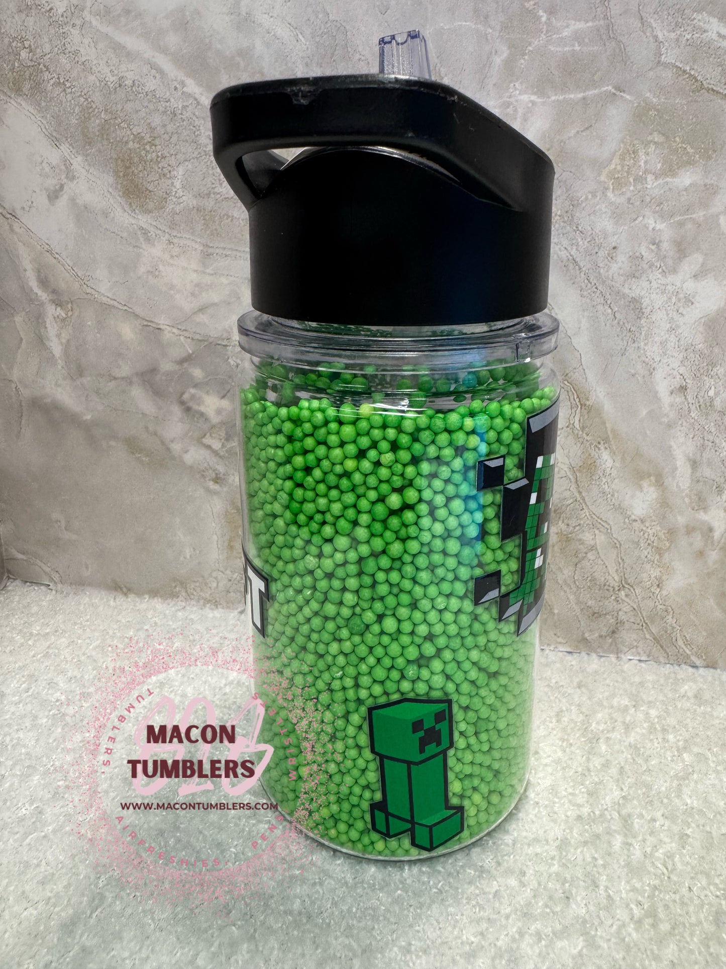 Pixel Gamer 16 oz Snowglobe Tumbler 🎮💚