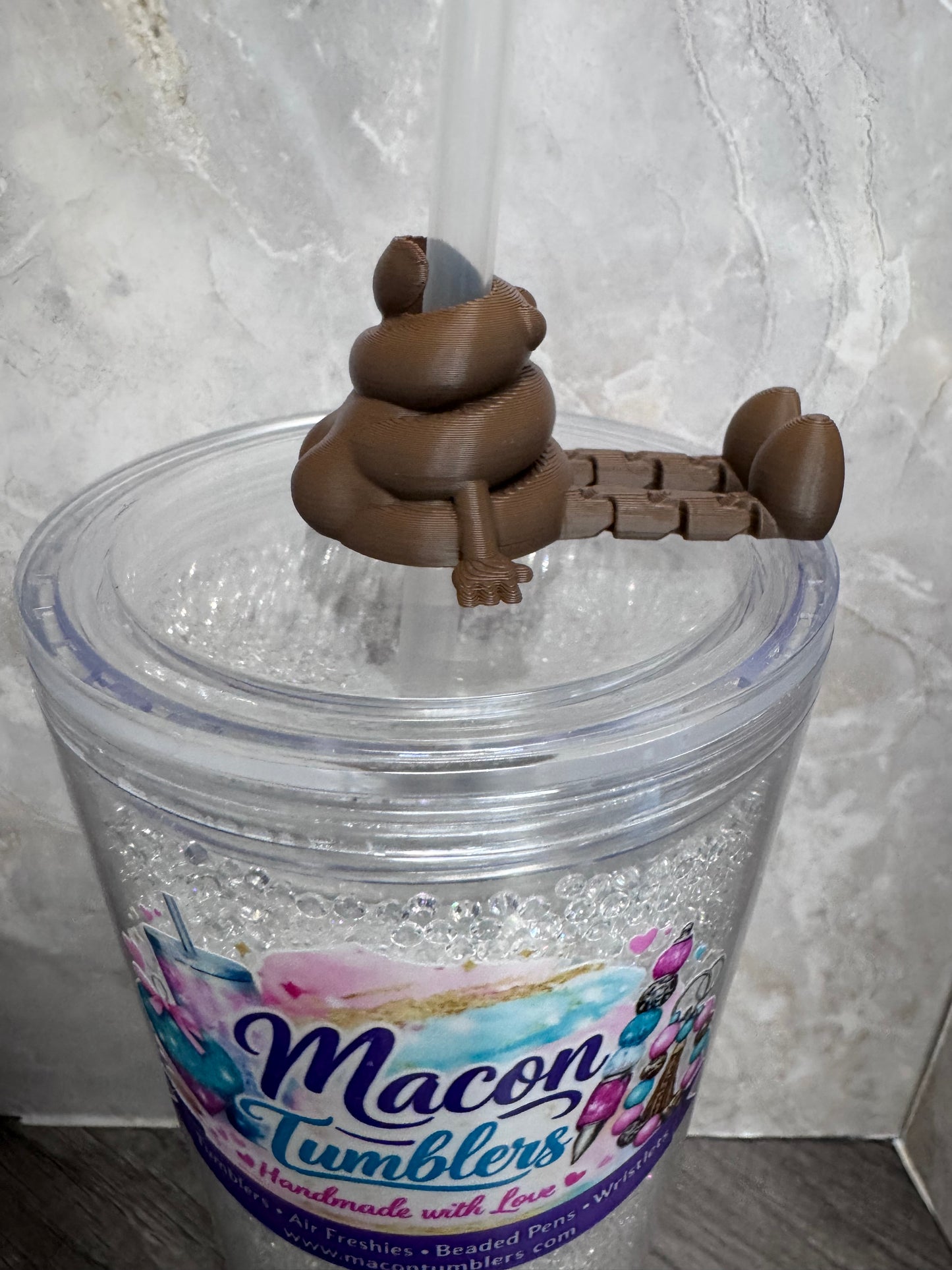 Poop Straw Charm – Funny 3D Printed Tumbler Accessory