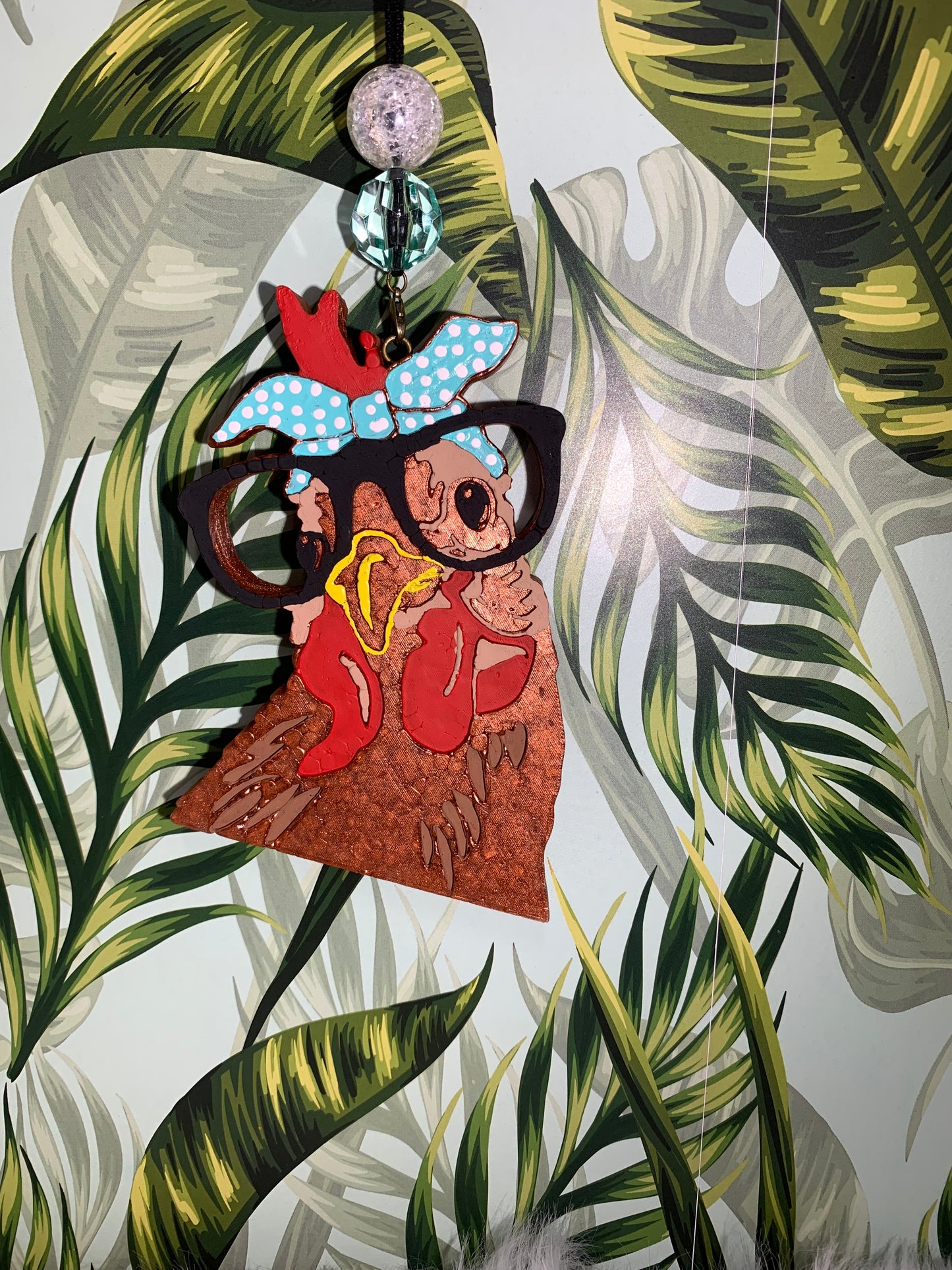 Chicken w/Glasses Custom Freshie