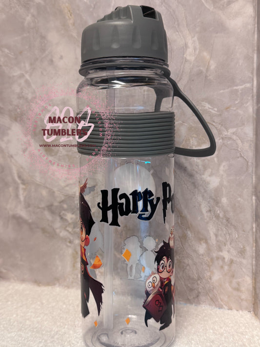 Wizard School Inspired Acrylic Water Bottle – Gray Lid