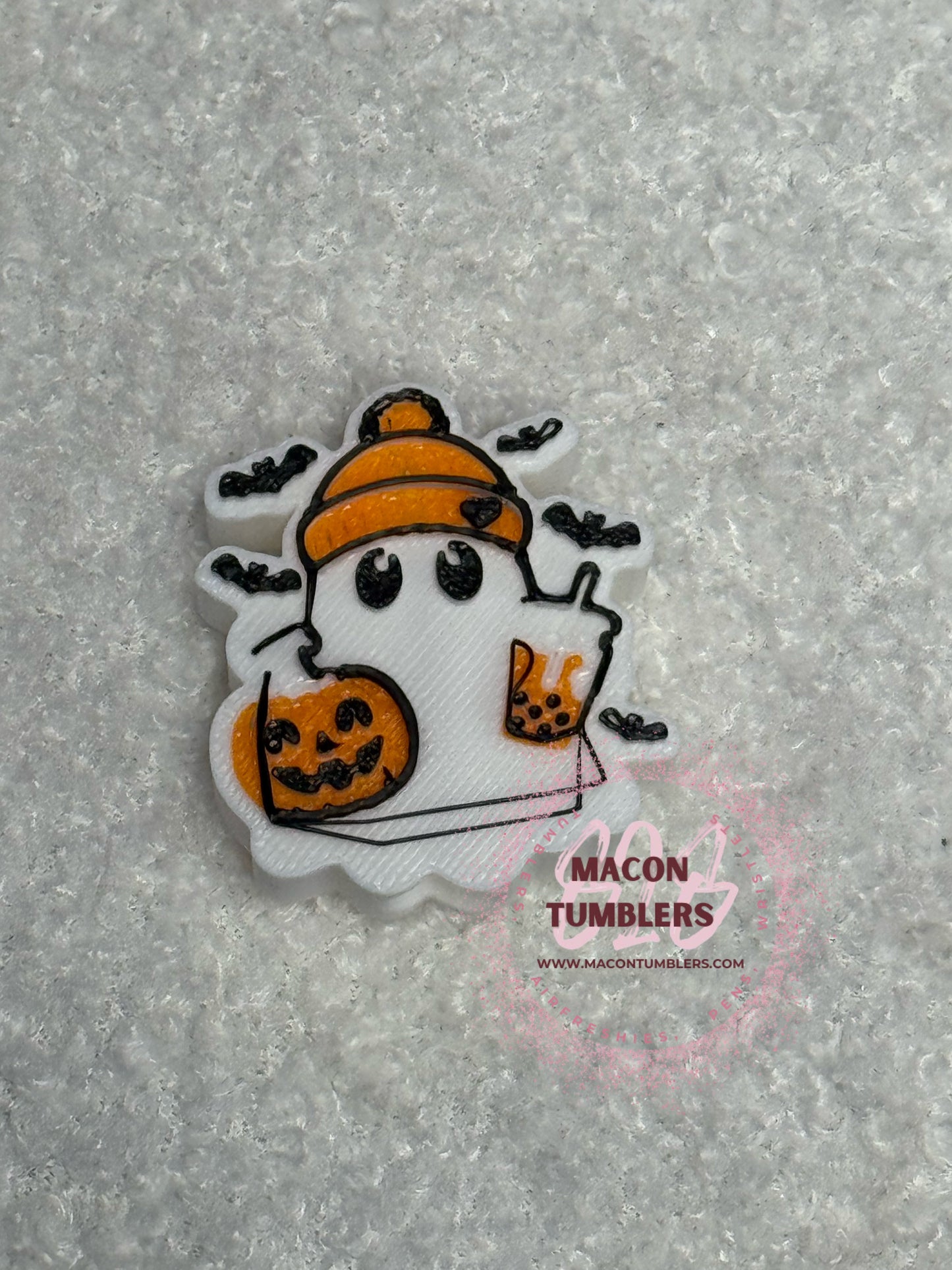 Ghost 3d printed straw charms