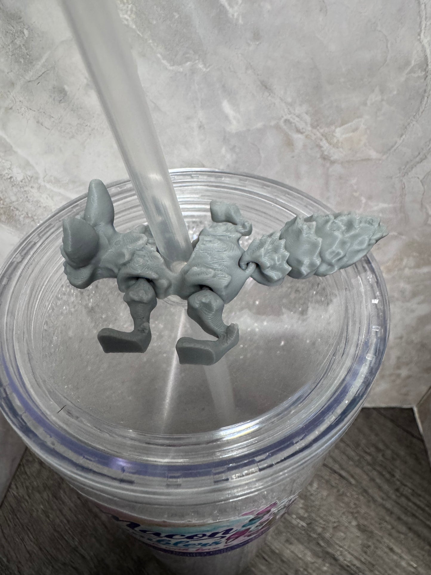 Fox Straw Charm – 3D Printed Tumbler Accessory