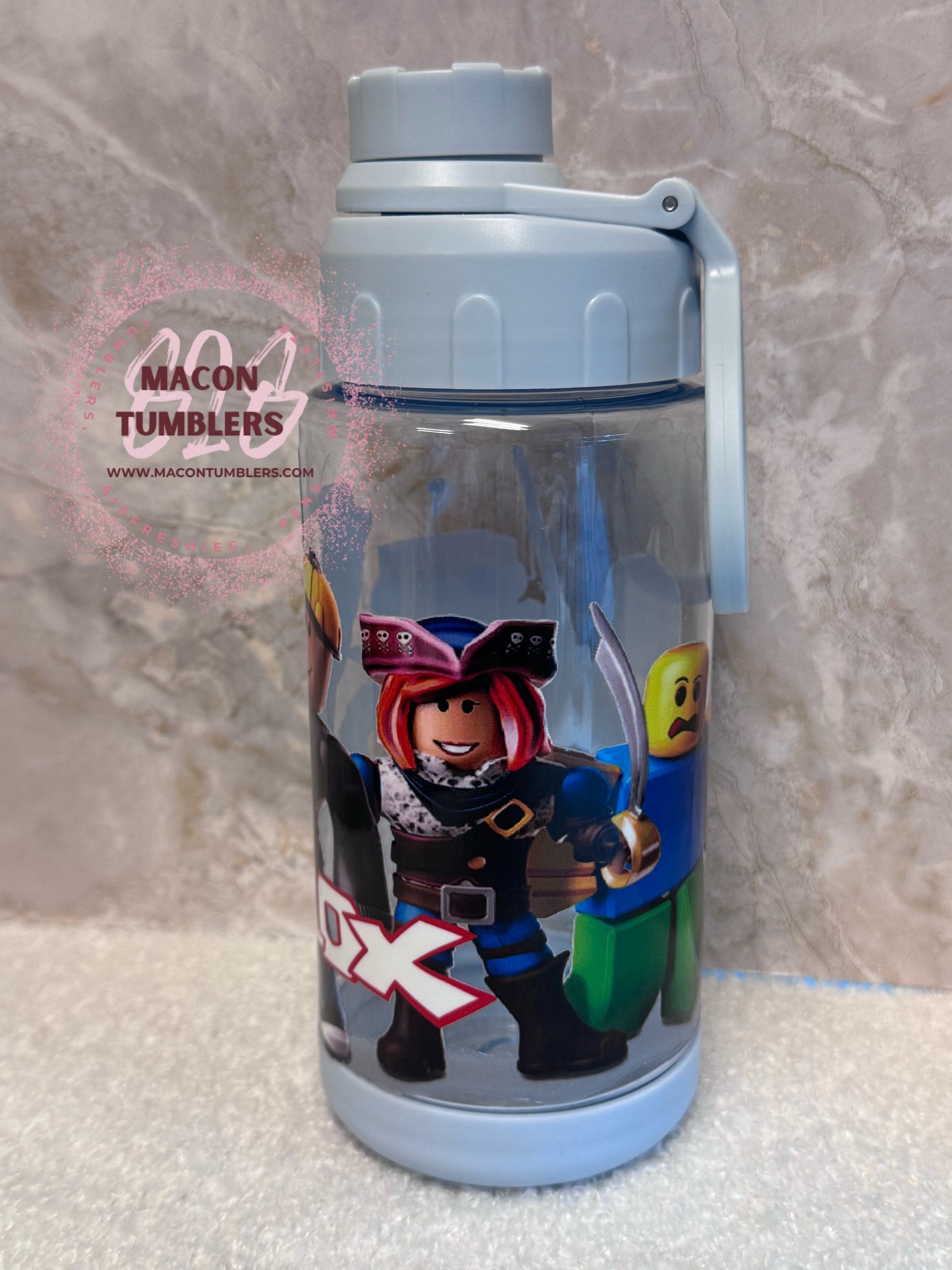 Gaming Character Acrylic Water Bottle – Screw On Top