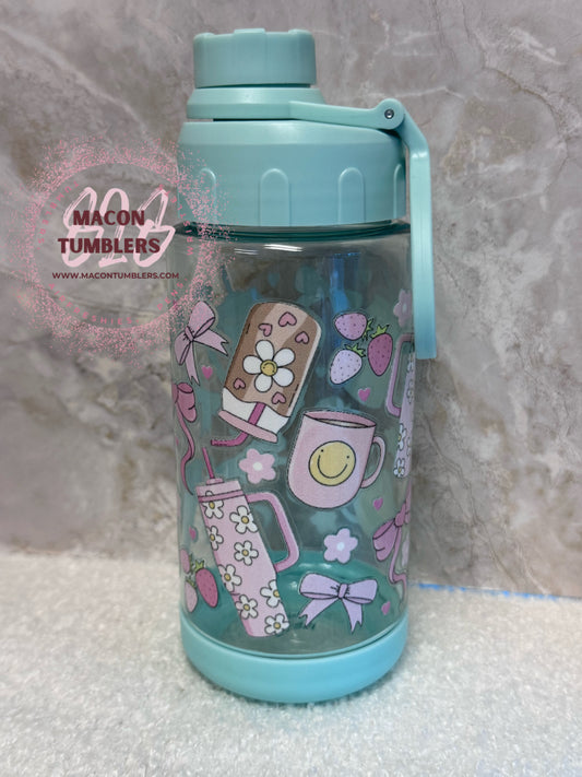 Coquette Summer Acrylic Water Bottle – Screw On Top