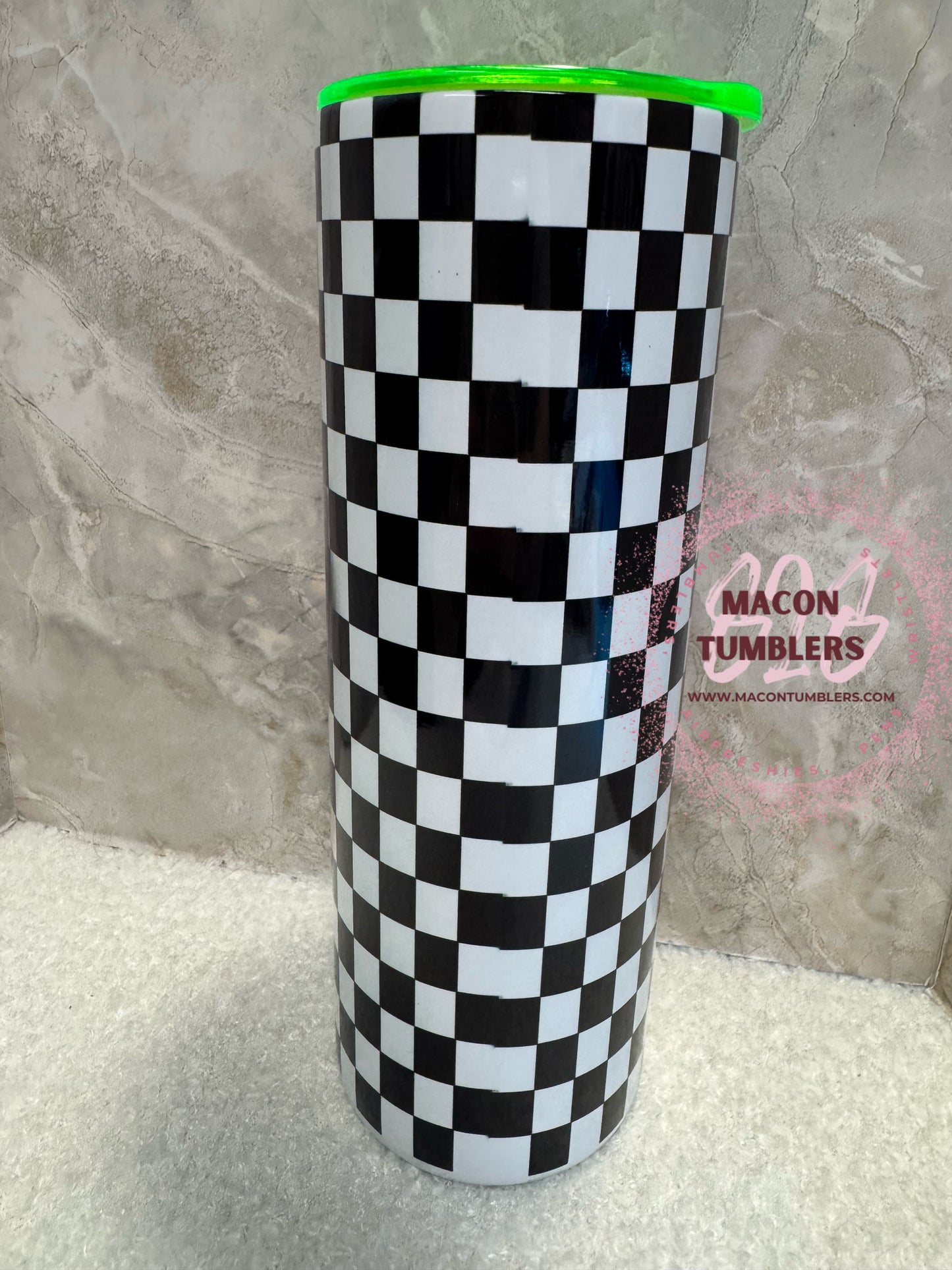 Salty AF 20 oz Sublimation Tumbler | Neon Lid Beach Vibes Cup 🌴