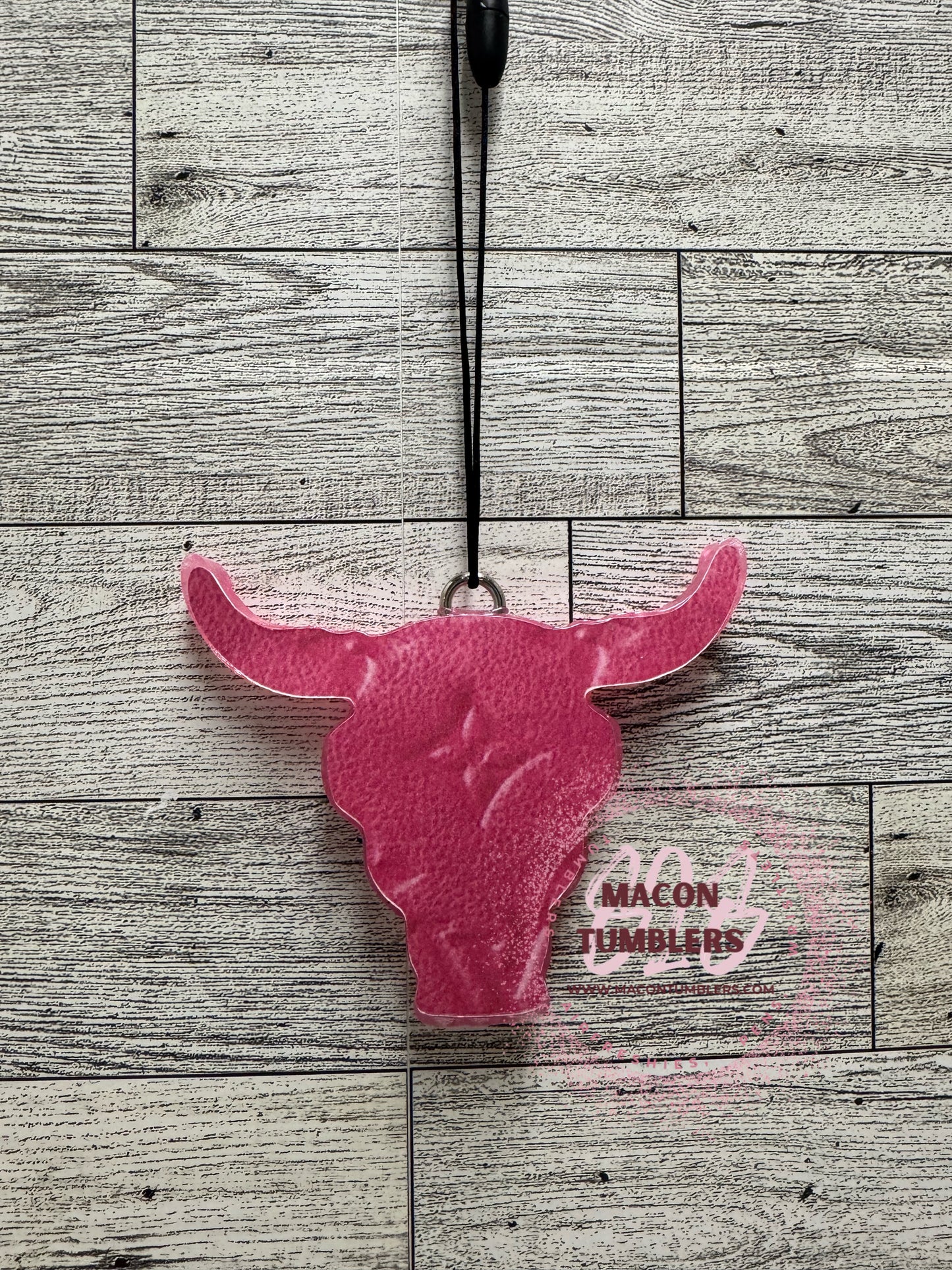 Pink Cardstock Bull Skull Freshie (Strawberry Shortcake)