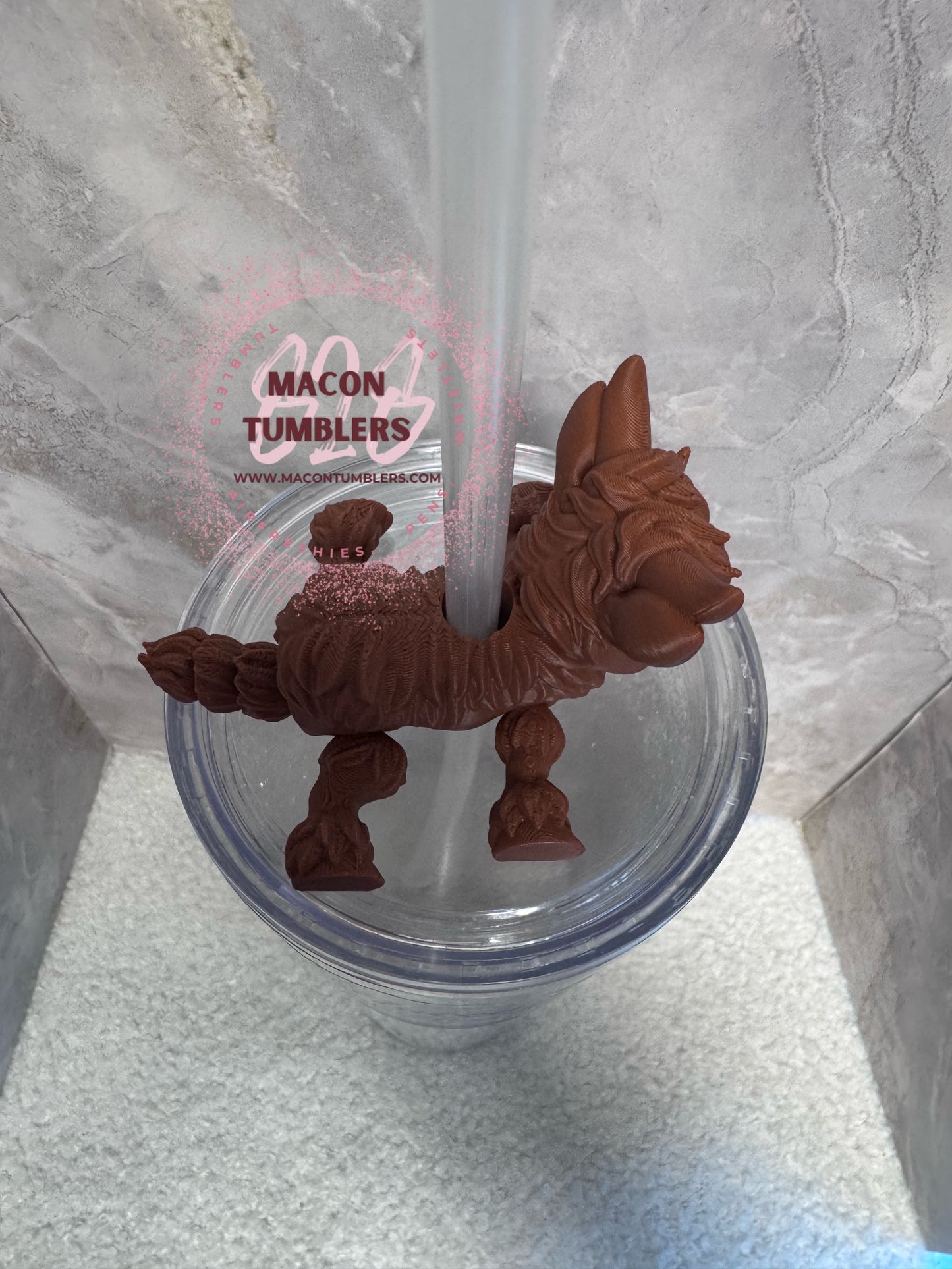 Highland Cow Flexi 3D Printed Straw Charm