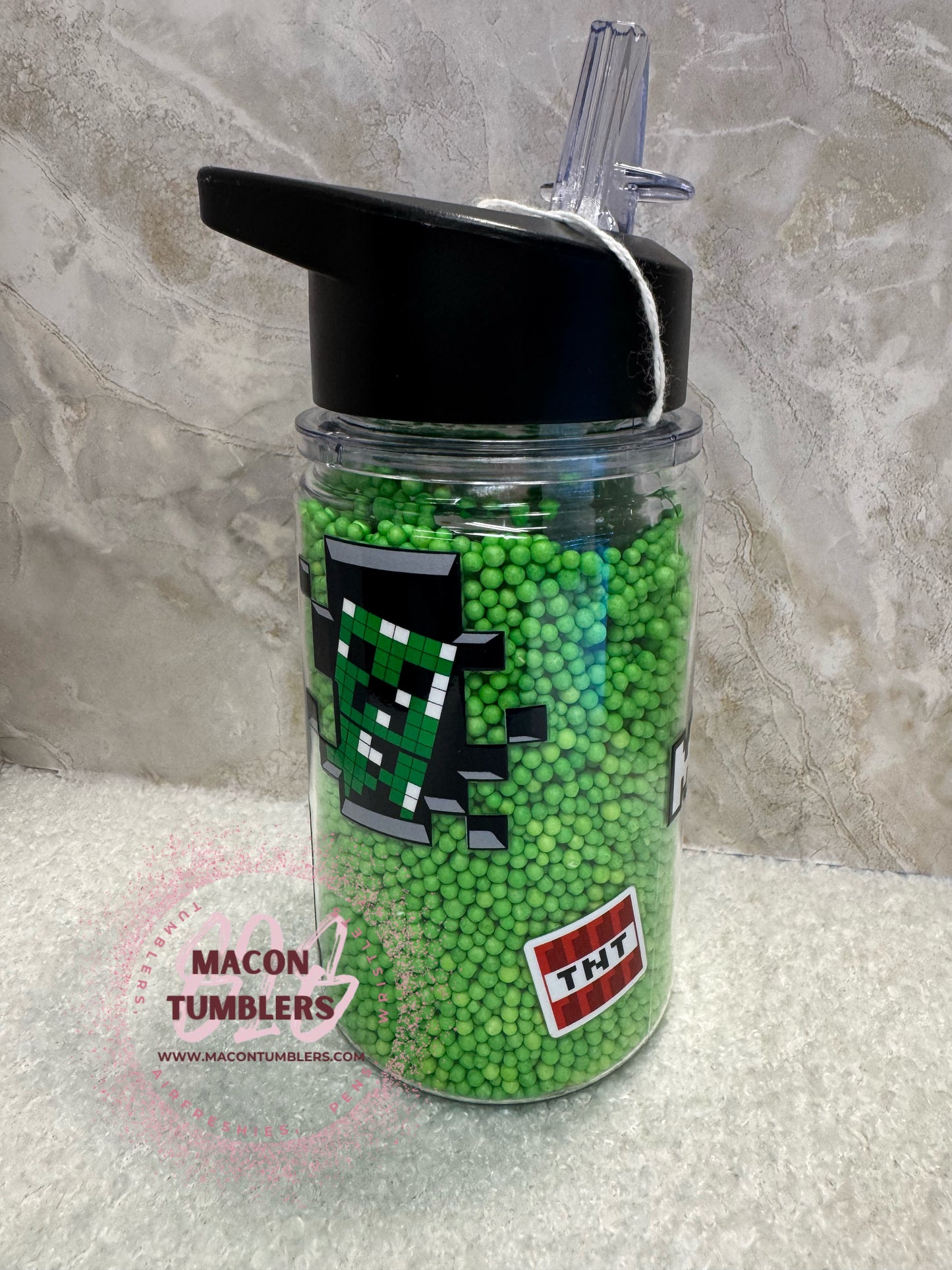 Pixel Gamer 16 oz Snowglobe Tumbler 🎮💚
