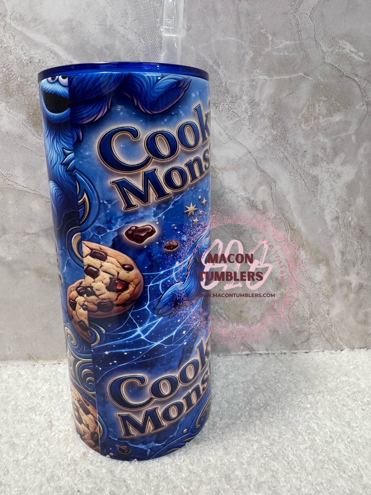 20 oz Blue Cookie Lover Inspired Skinny Tumbler