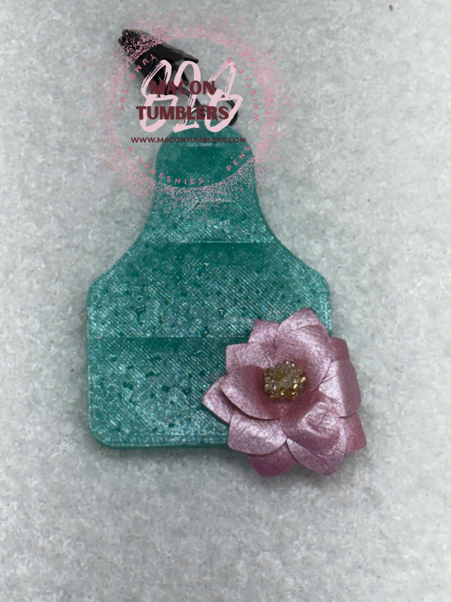 Cow Tag W/Flower Vent Custom Freshie
