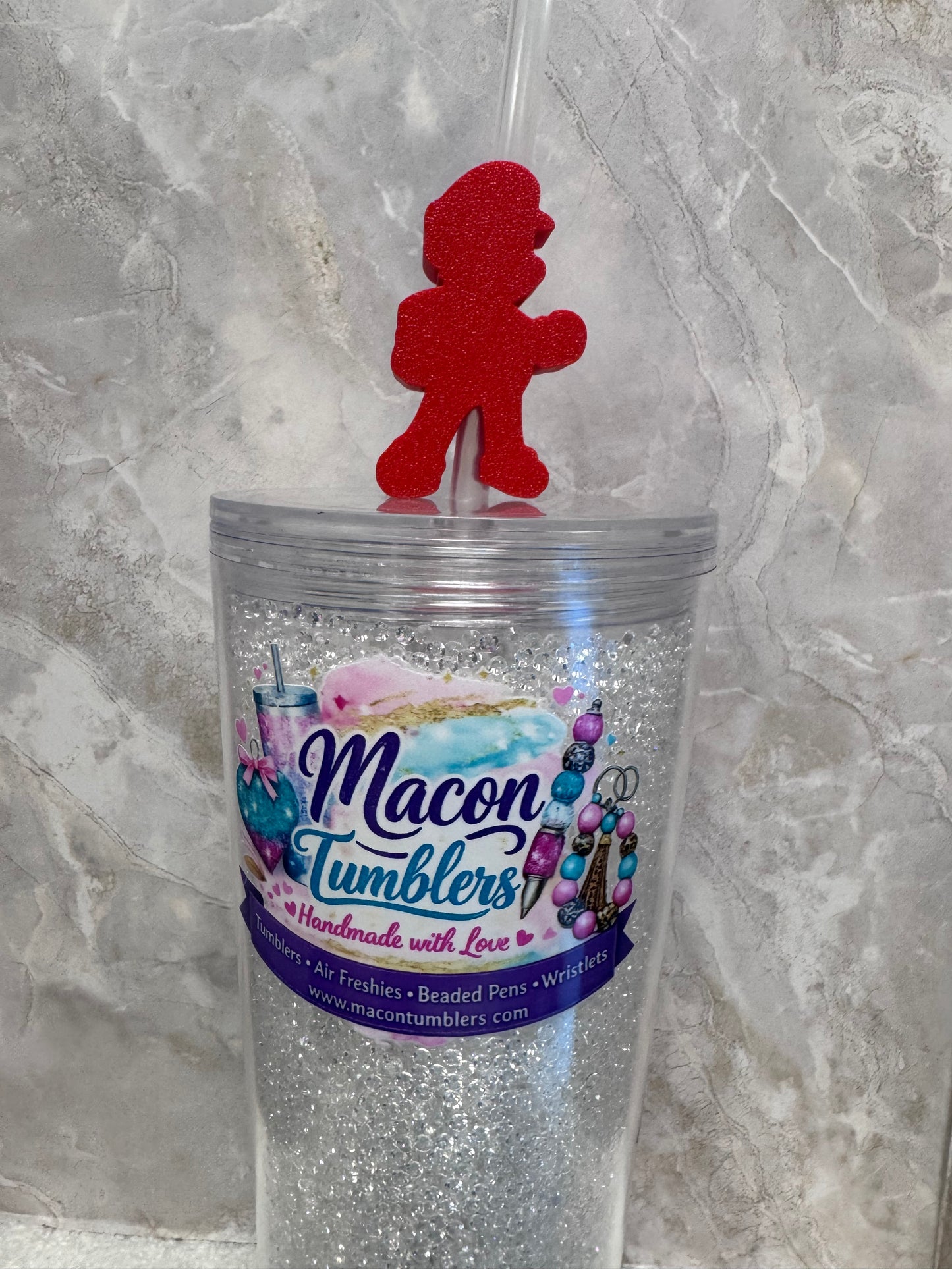 Mario Inspired 3D Printed Straw Charm