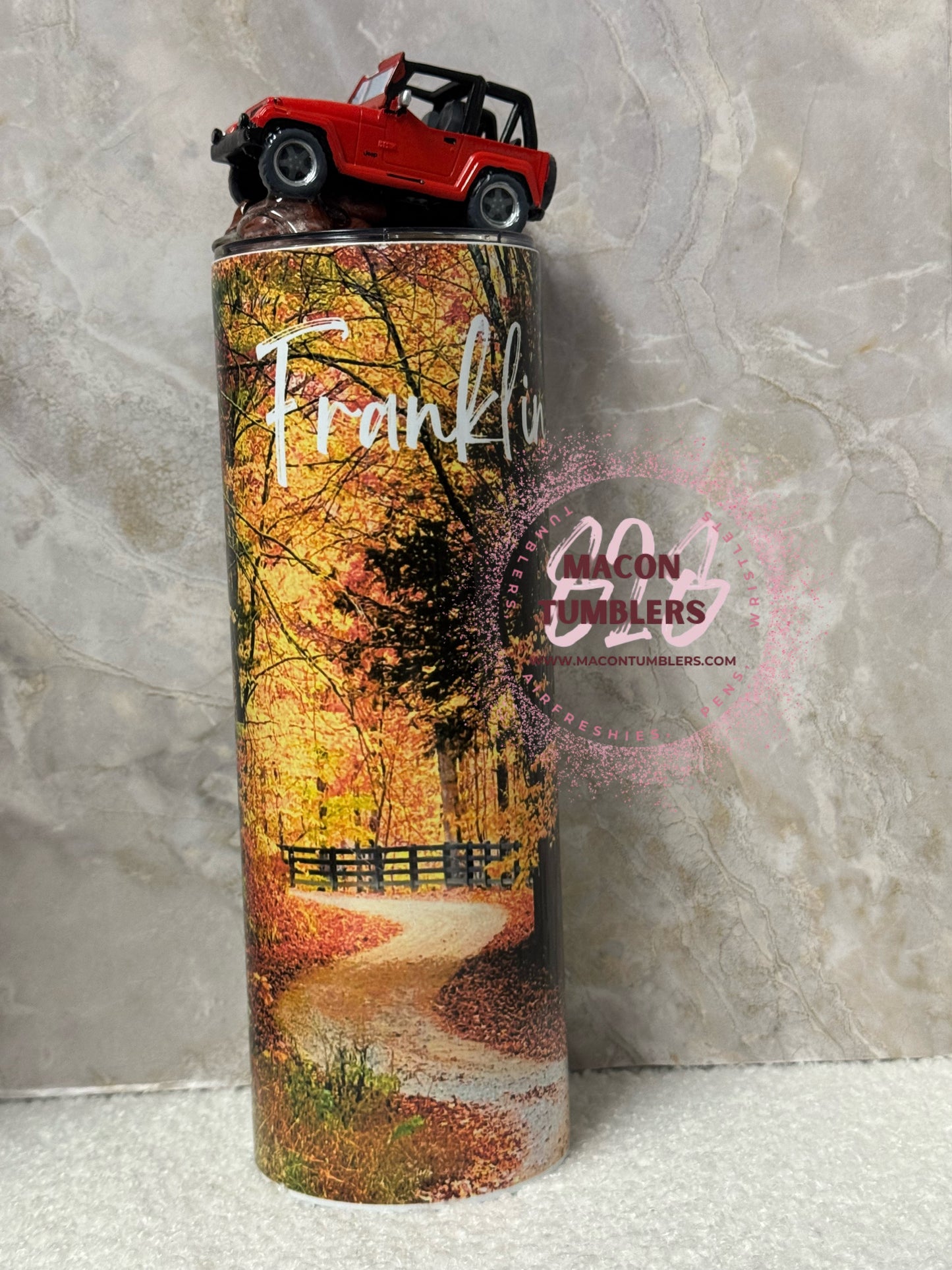 Off-Road Jeep Forest Tumbler with 3D Rock Crawler Topper