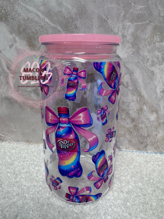 16 oz Acrylic Soda Can Cup – Rainbow Soda Bow Design