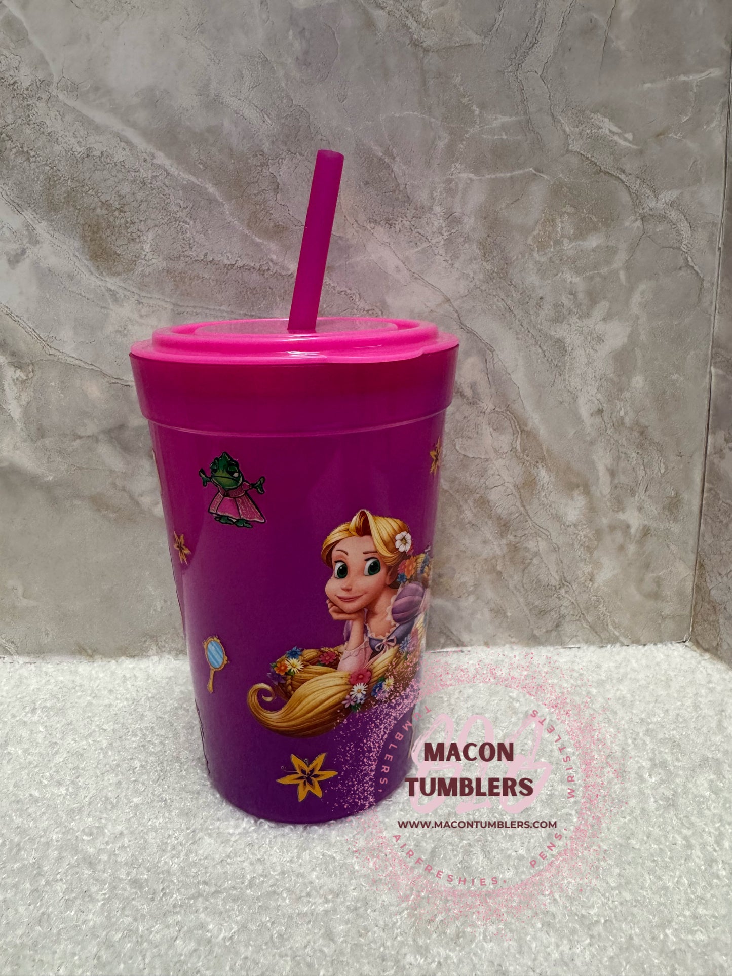 Princess Purple Color-Changing Kids Tumbler with Straw